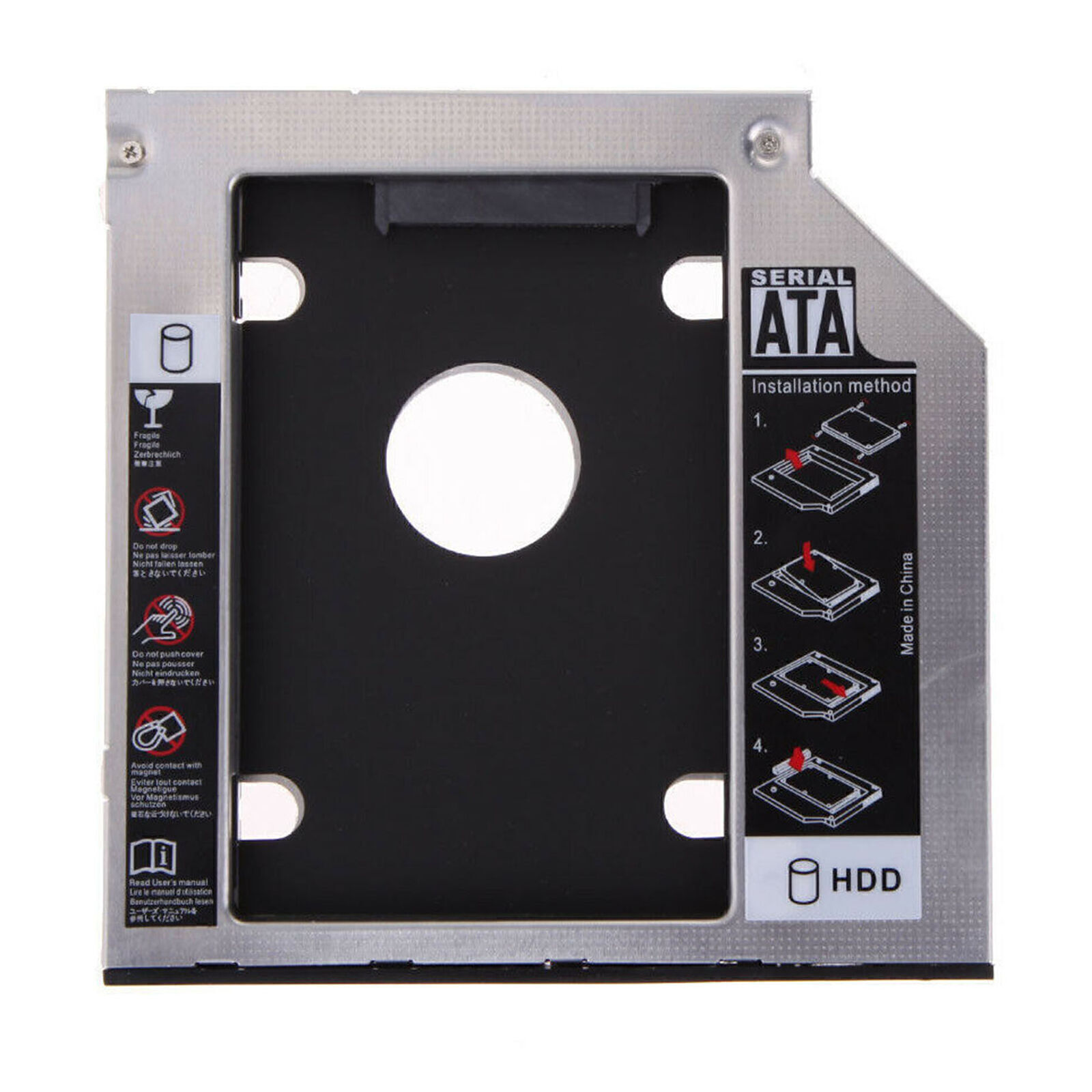 SATA 2nd HDD SSD Hard Drive Caddy for 12.7mm Universal CD / DVD-ROM Optical US