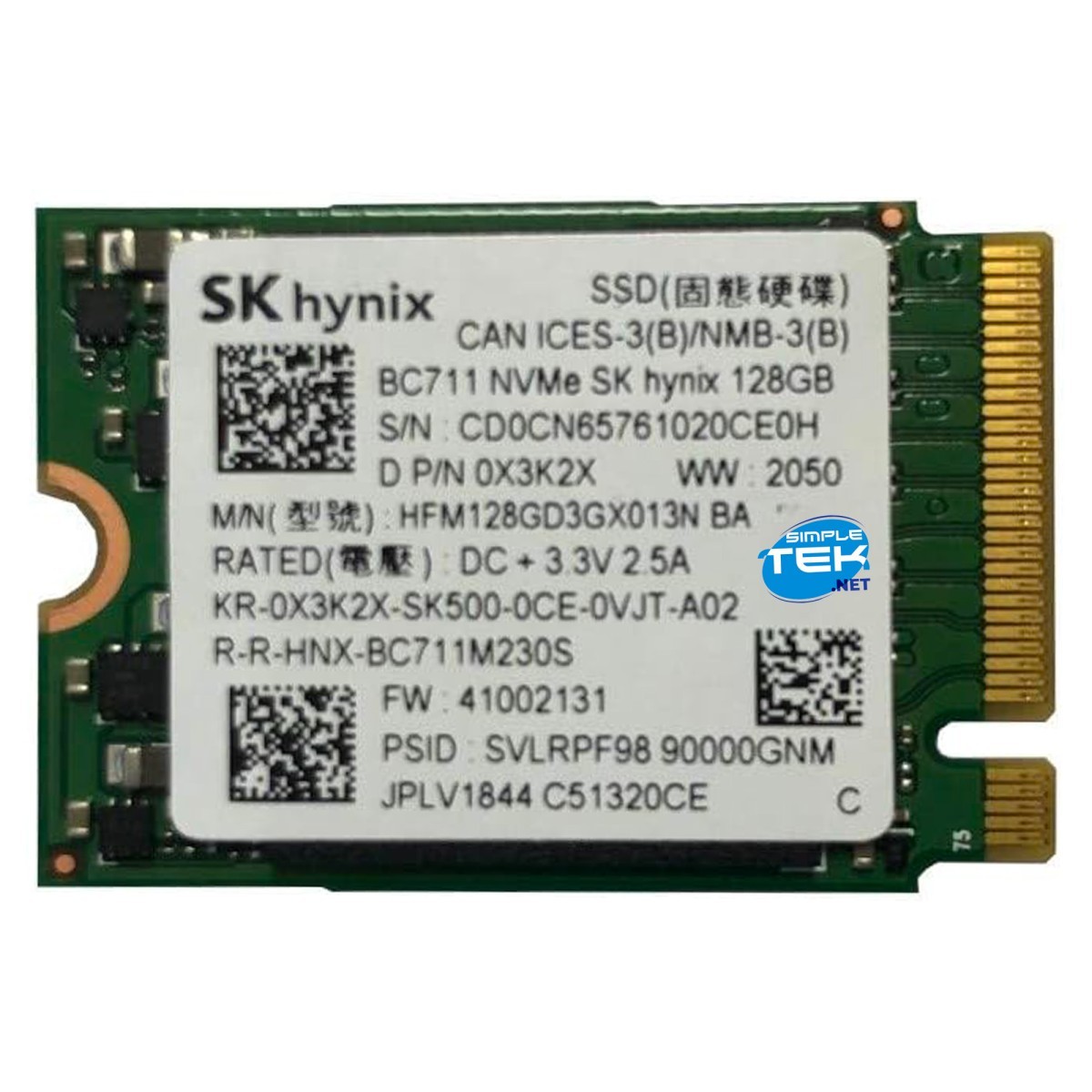SK Hynix BC501A SSD M.2 2230 128GB NVMe PCIe Solid State Drive