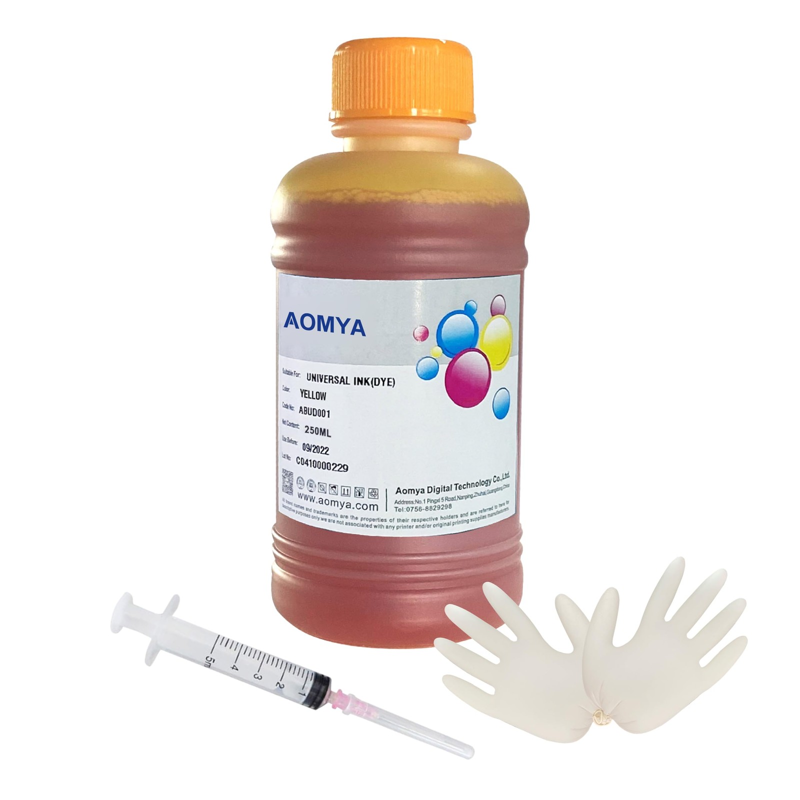 Aomya Yellow Ink Refill Kit 250ml Universal Dye Bulk Ink for Canon HP Epsn