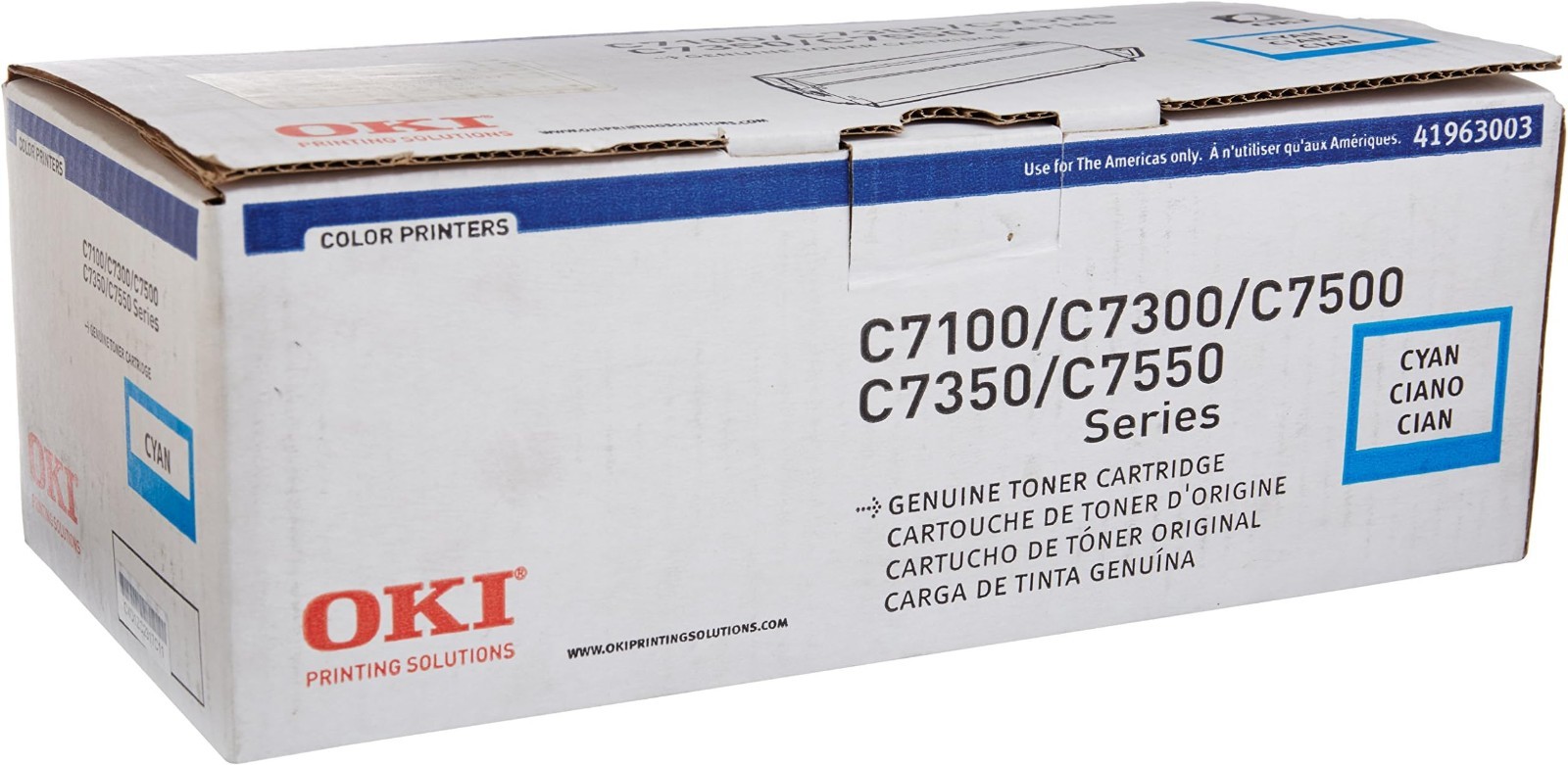 Original OKI 41963003 Cyan Toner. New Sealed Box, We Ship Fast