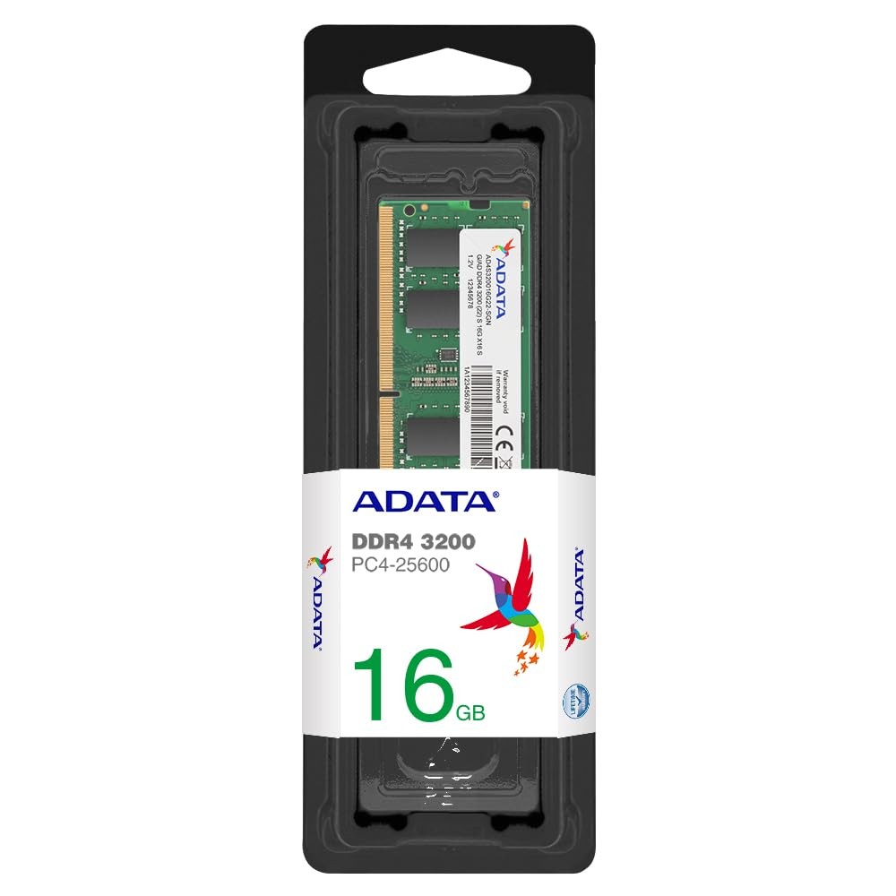 ADATA Premier 16GB, DDR4, 3200MHz (PC4-25600), CL22, SODIMM Memory, 2048x8 1x16G