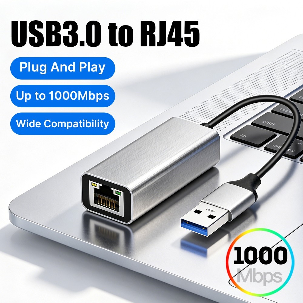 USB3.0 to RJ45 Gigabit Ethernet Adapter 1000Mbps LAN Network Converter Laptop PC
