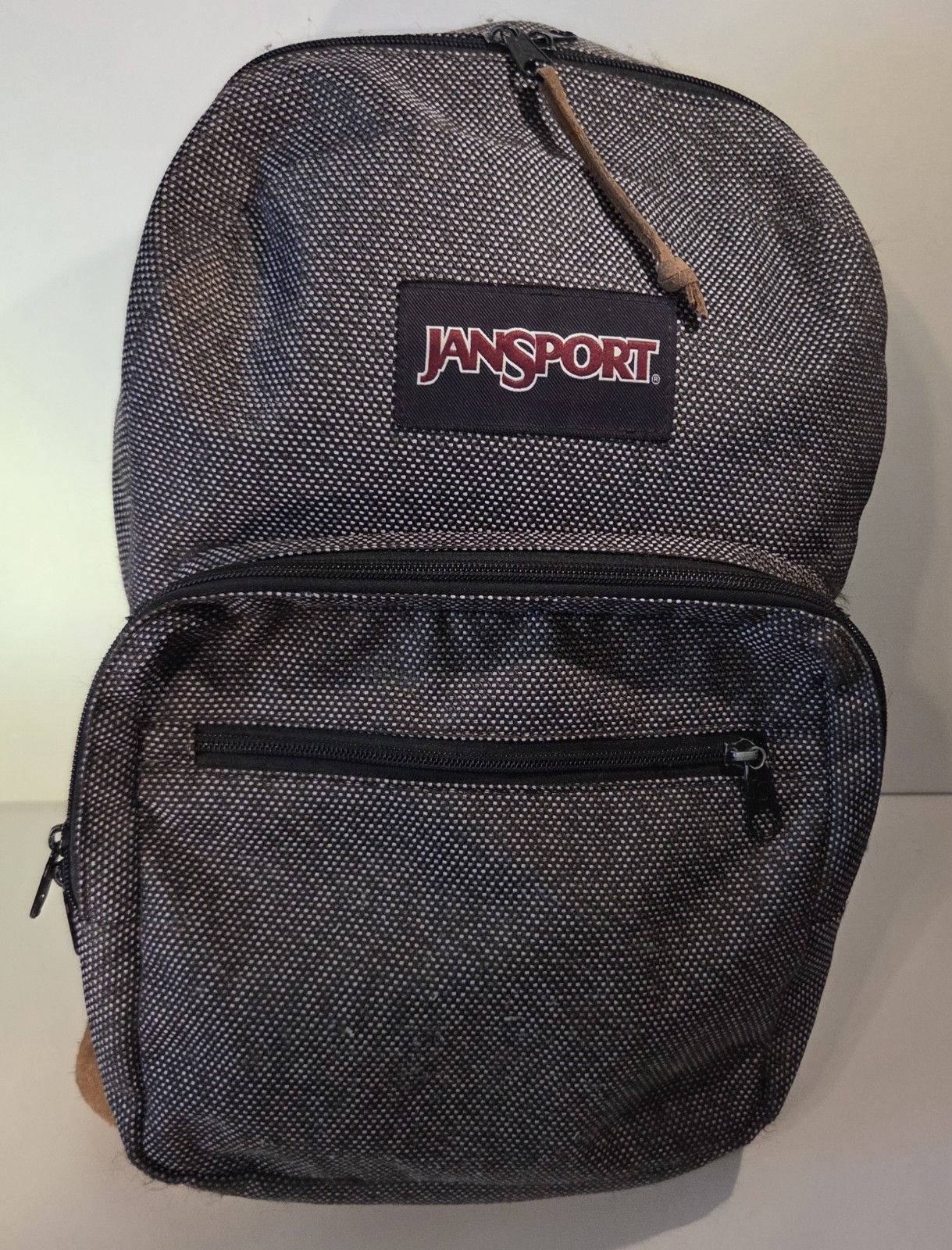 JanSport Right Pack Digital Edition Grey Houndstooth Check Suede Backpack
