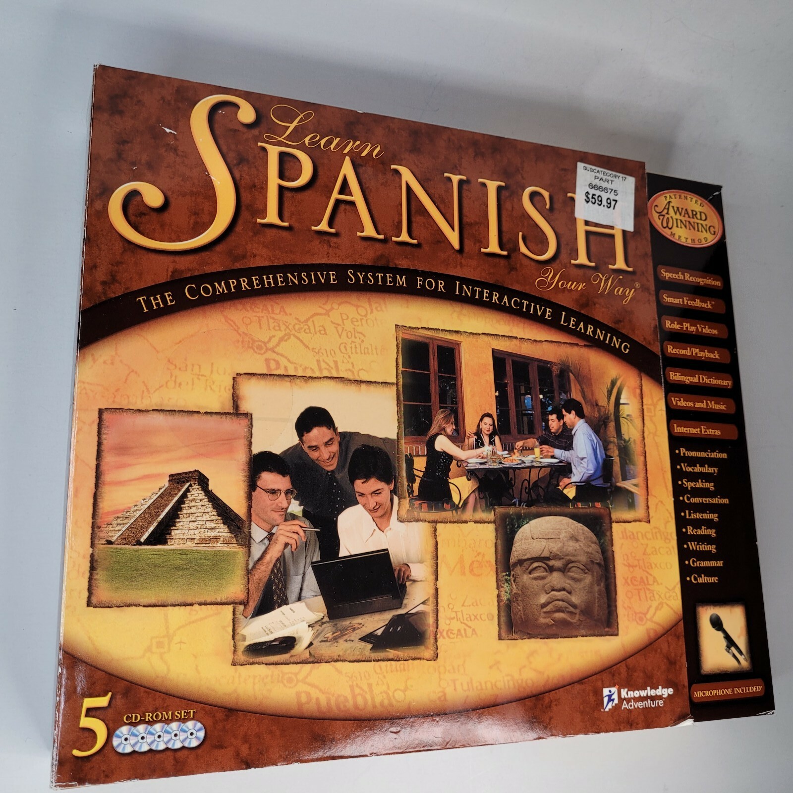 Learn Spanish Your Way Interactive Comprehensive Bx SET 5 CD Workbook Microphone