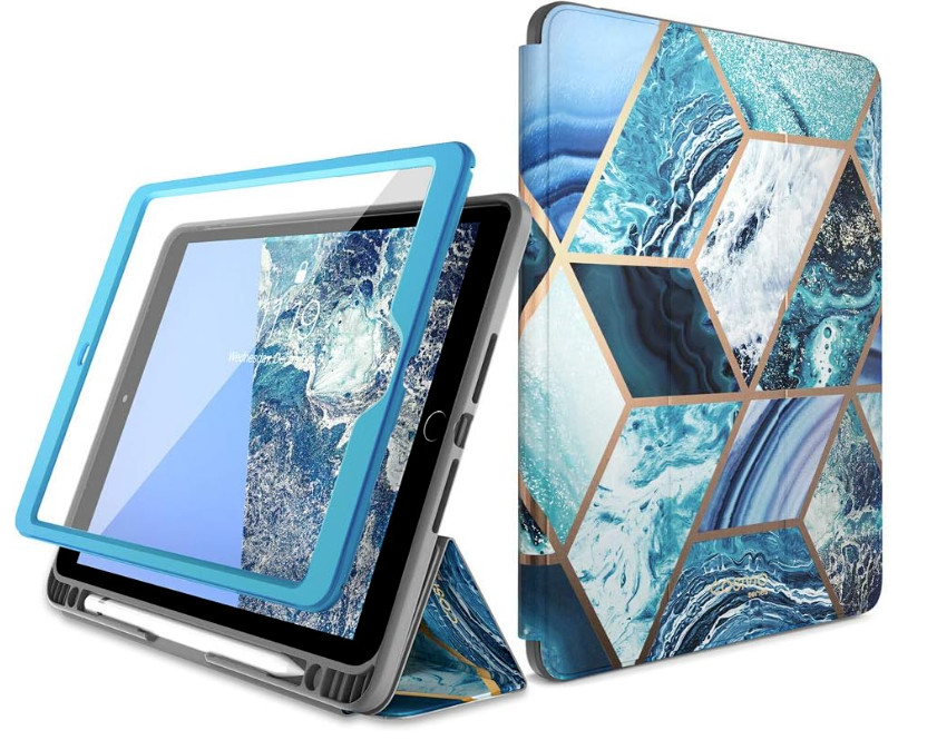 i-Blason Cosmo Protective Case for iPad 7th Generation 10.2 Inch Ocean Blue