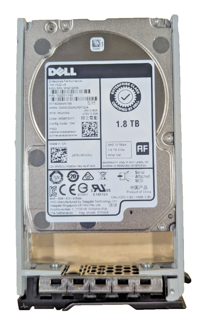 Dell 0RVDCJ 1.8TB 10K SAS-12Gbps 2.5in Hot-Plug Hard Drive 14G Kit
