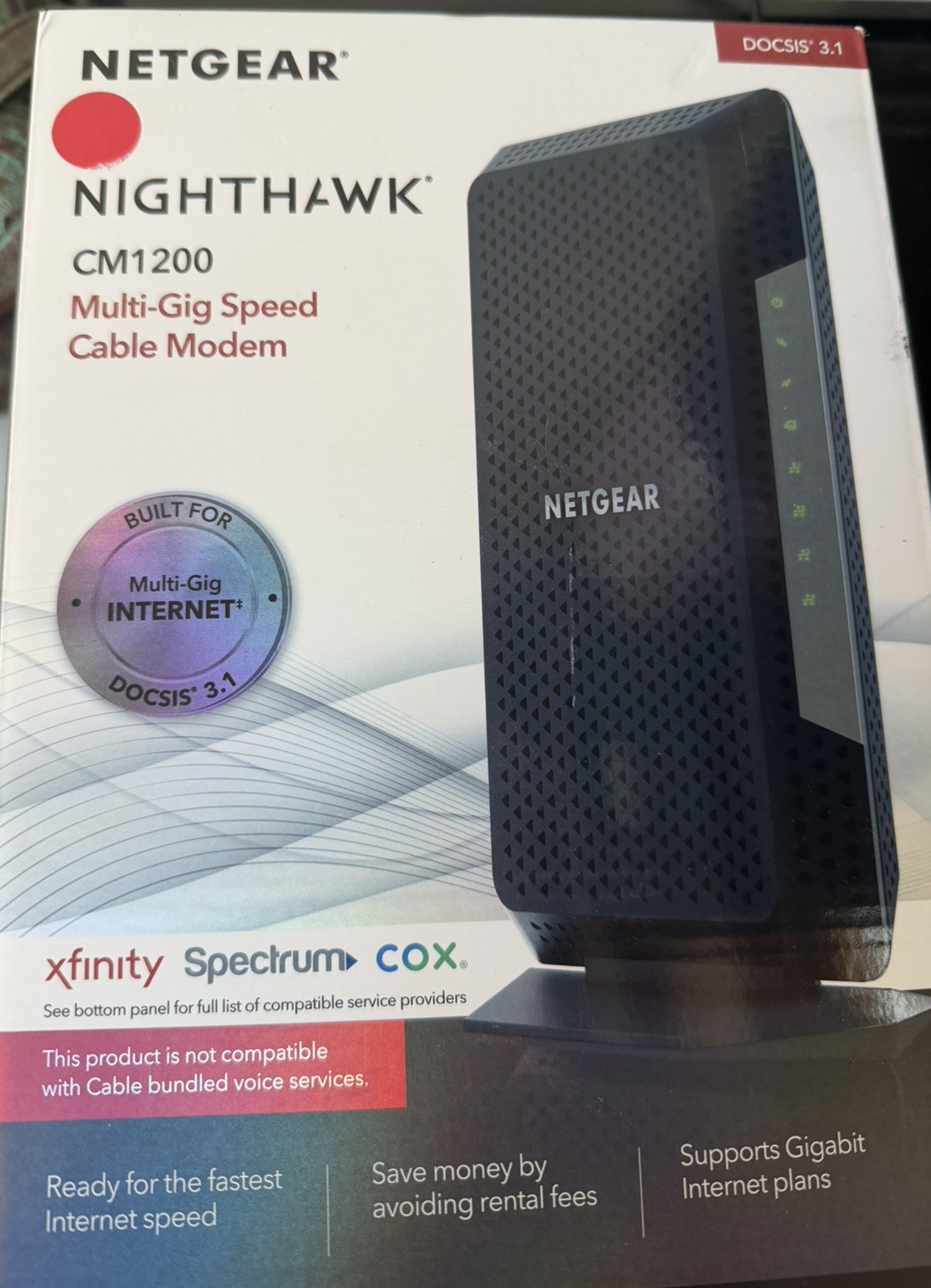 NETGEAR Nighthawk CM1200-100NAS DOCSIS 3.1 Cable Modem brand new free📦