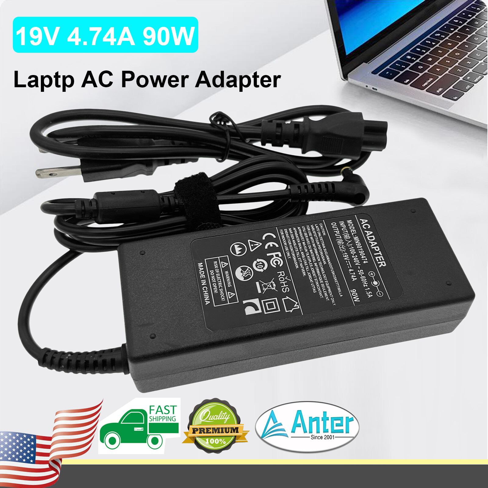 AC Adapter Charger For Acer Chromebox CXI2-4GKM CXI3-i38GNKM Power Supply Cord