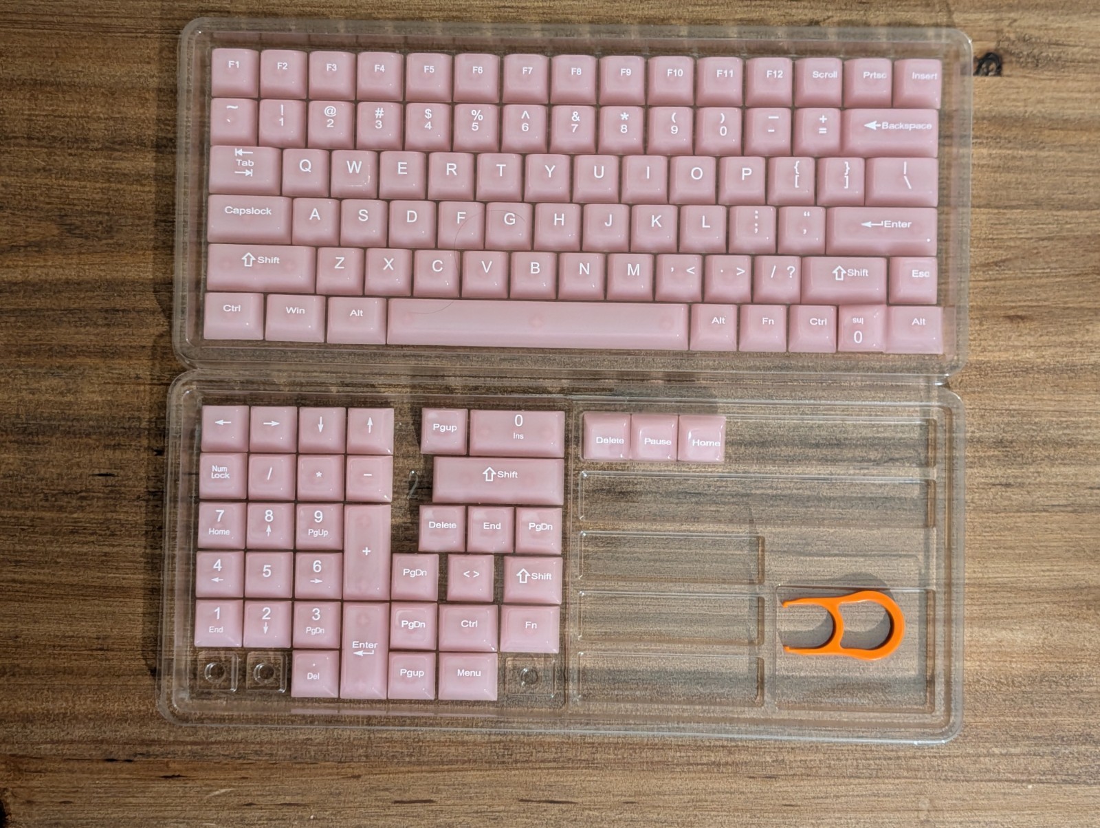 Translucent Jelly Keycaps Glossy, Pink MDA Profile, 115 Keys Cute Kawaii USED..