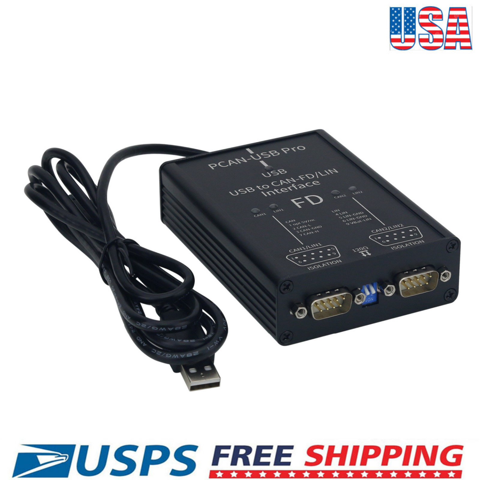 PCAN-USB Pro PCAN FD Pro 2-Channel 12Mbit/s USB to CAN-FD/LIN Adapter US