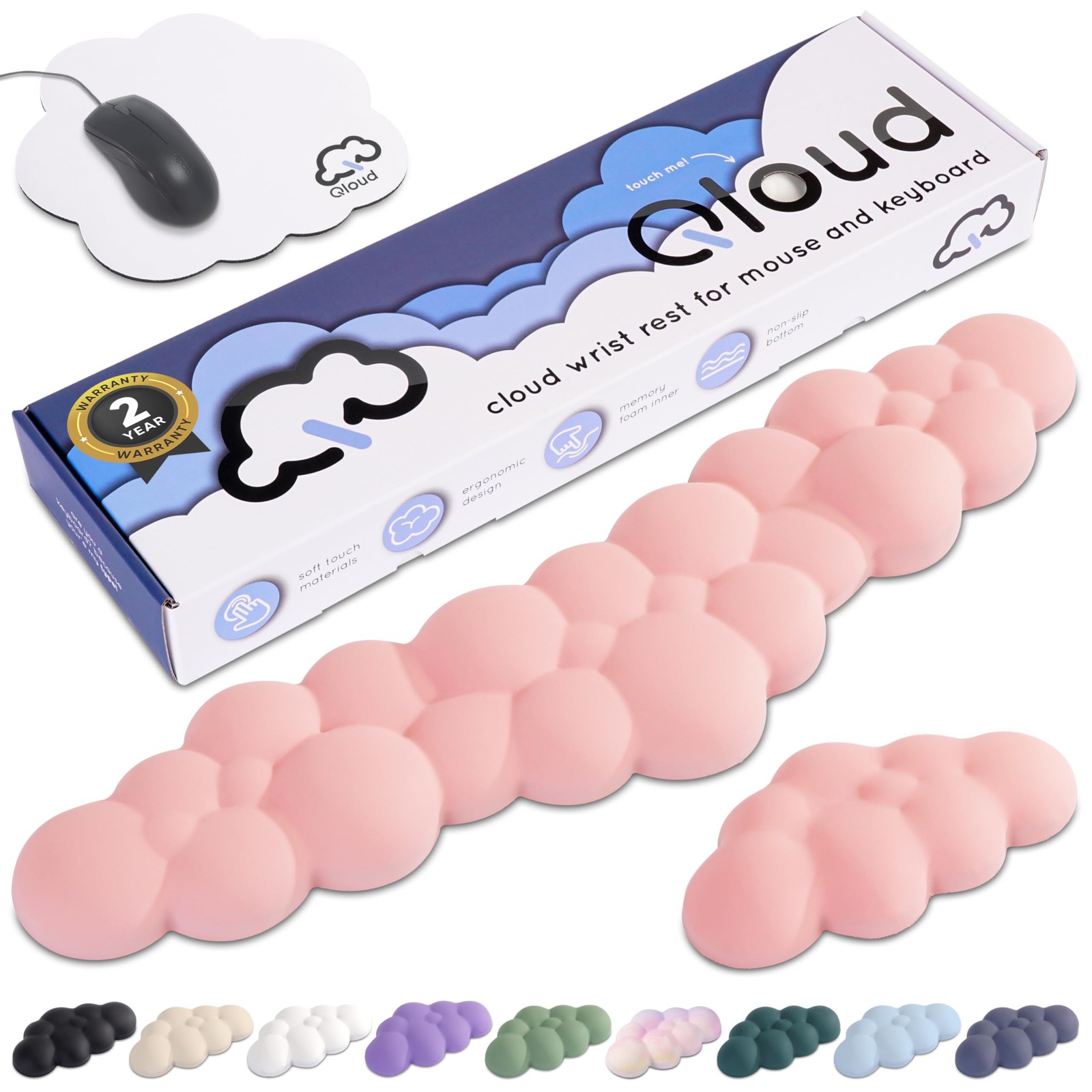 Pink Cloud Keyboard Wrist Rest – Create-ables Qloud Pink Wrist Rest for Computer
