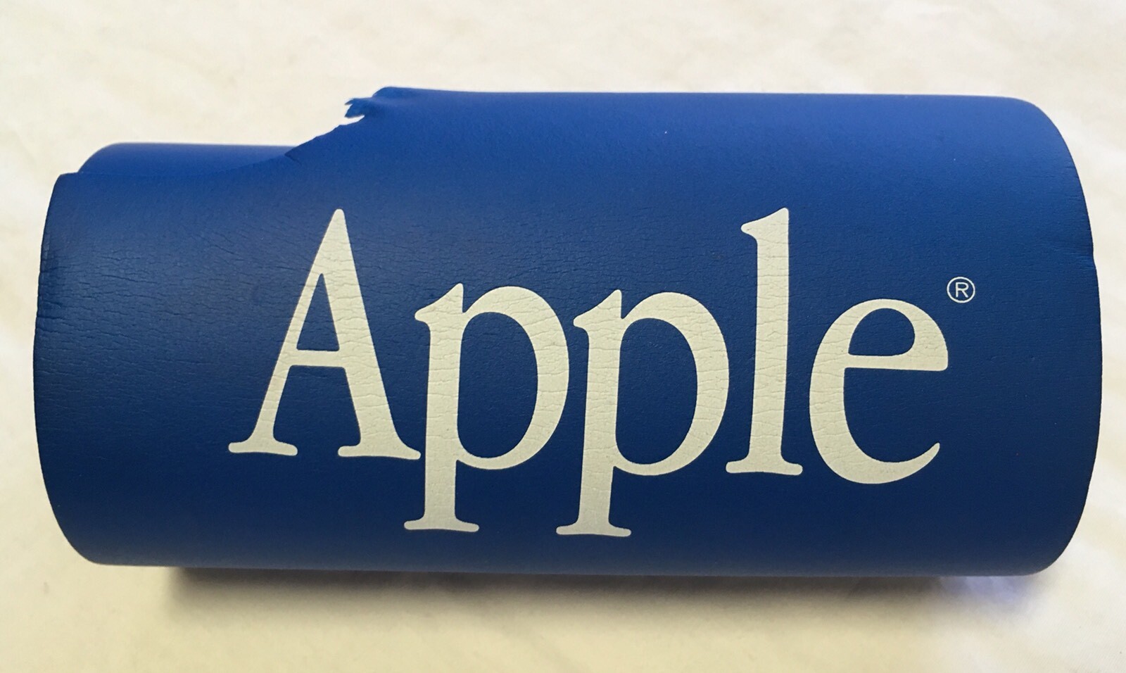 Vintage 1990’s Old Apple Computer Logo Piece Of Blue Neoprene Foam