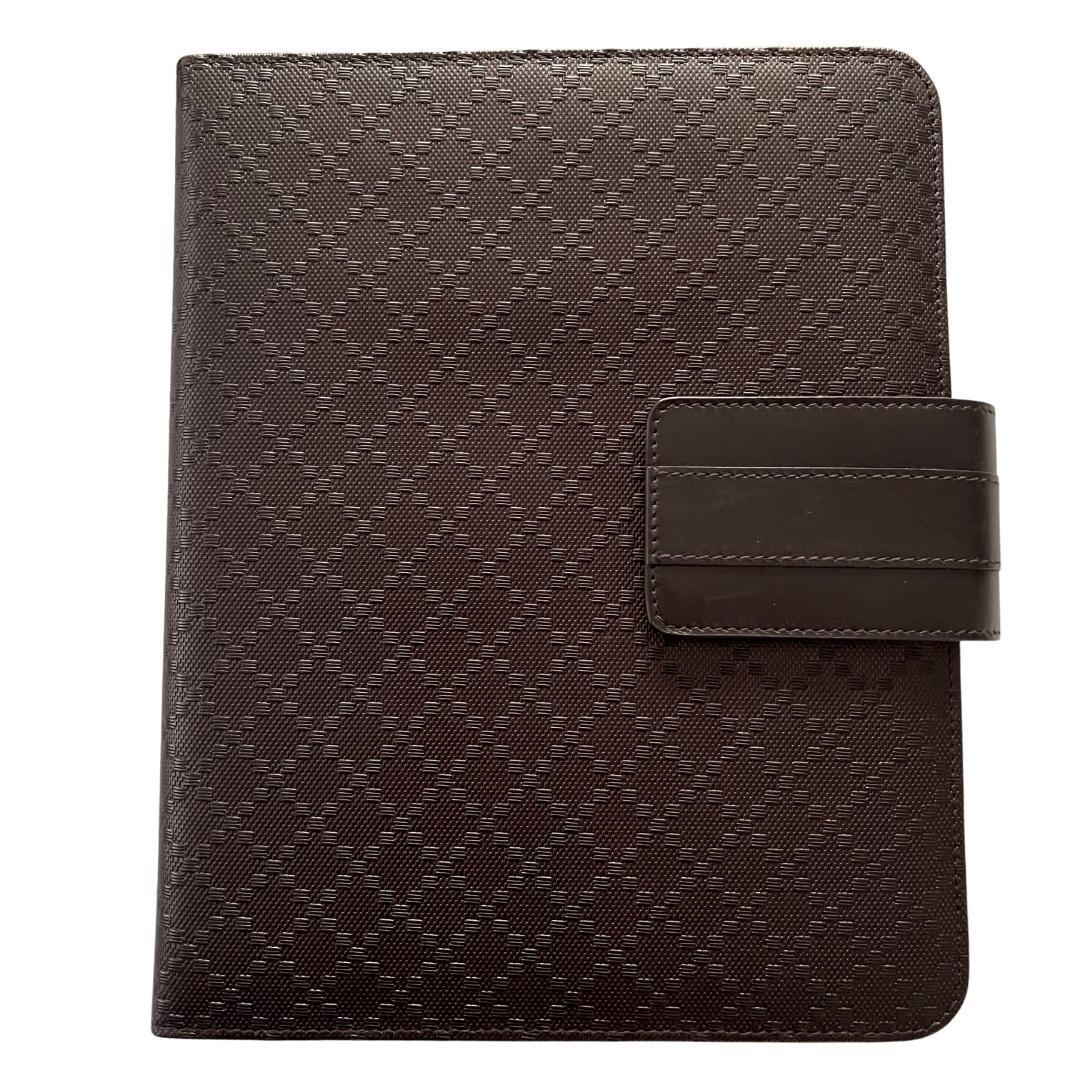 GUCCI NIB Hilary Lux Diamante iPad Tablet Case Italian Genuine Leather Brown