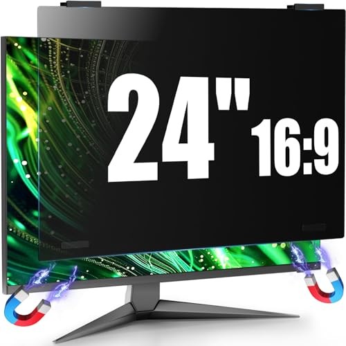 Magnetic Computer Privacy Screen Filter 24 Inch for Frameless Monitor Thin 