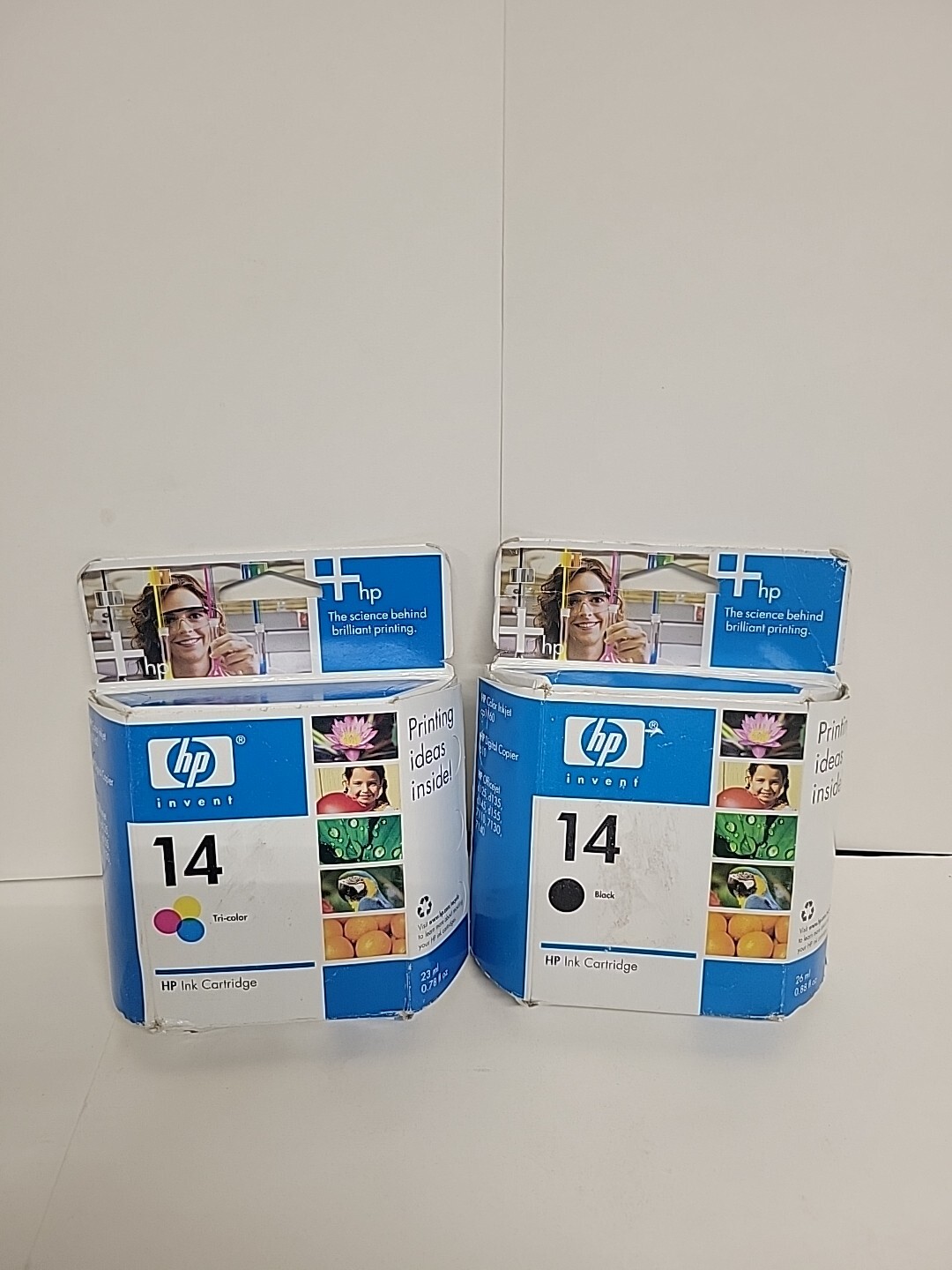 2pk Genuine HP 14 Black & Tricolor Ink Cartridges NEW SEAL  EXP 2007