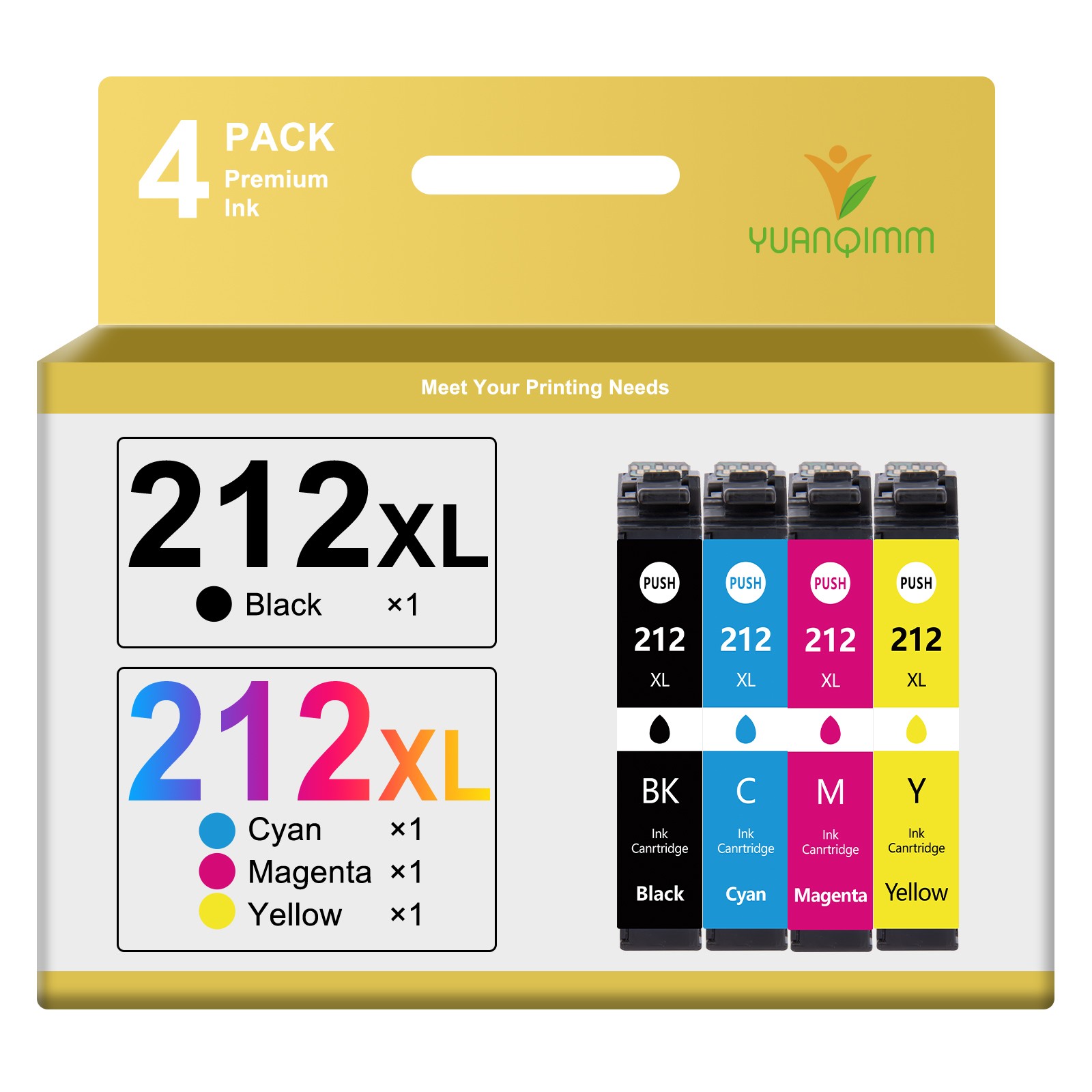 4P 212XL T212XL Ink Cartridges For Epson WorkForce WF-2830 WF2850 XP4100 printer
