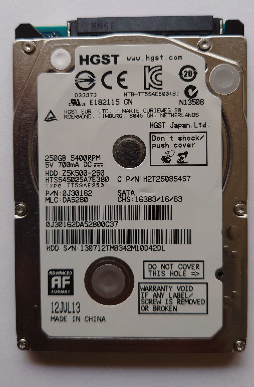 2.5 Inch 250GB SATA HDD HITACHI Compatible with PS3 Slim & Laptops
