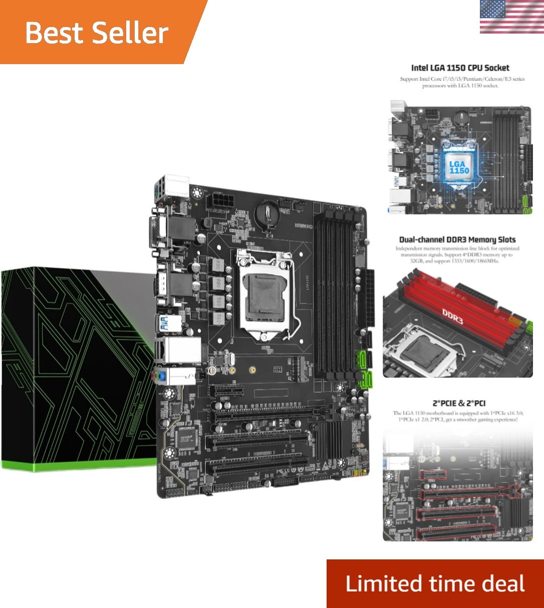 B85M PRO Motherboard for Intel Core i7/i5/i3 - Enhanced Stability