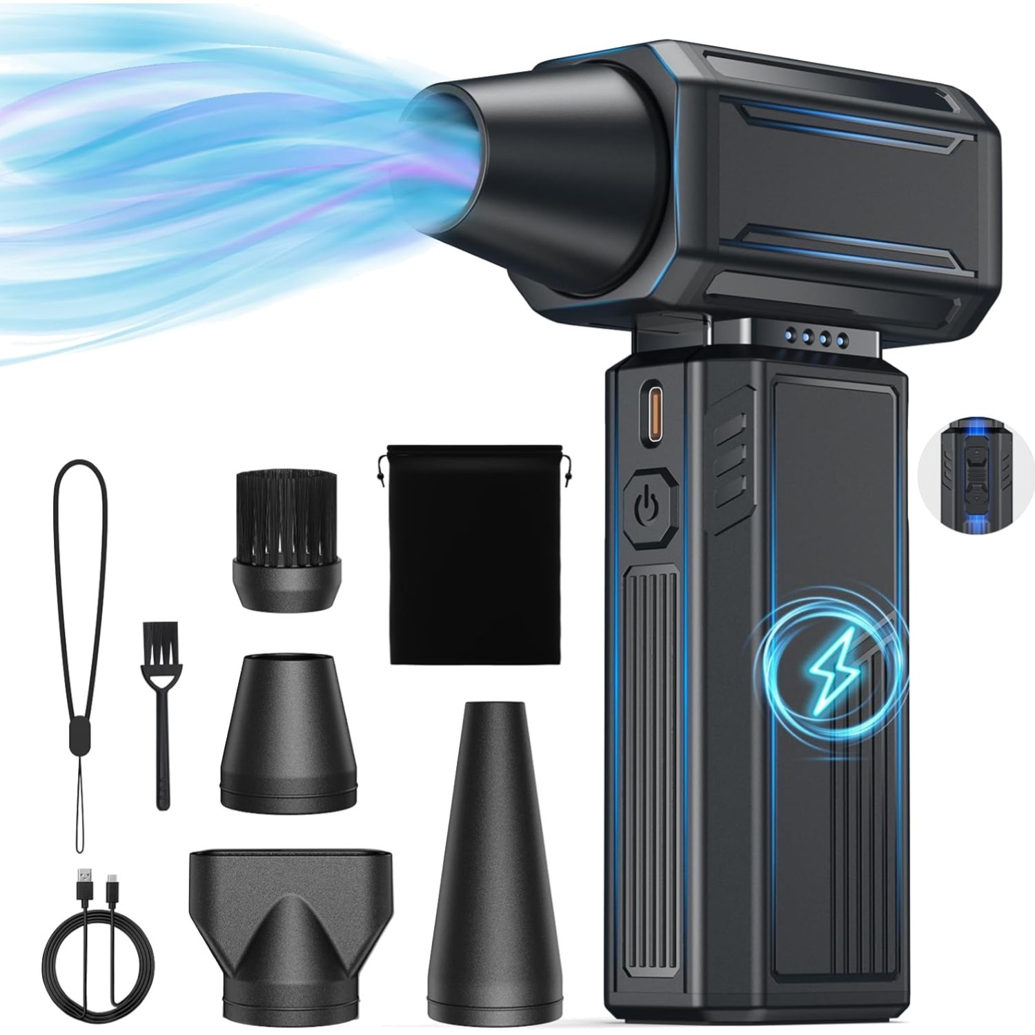 Stepless Speed Electric Duster - Versatile Cordless Air Blower for Deep Cleaning