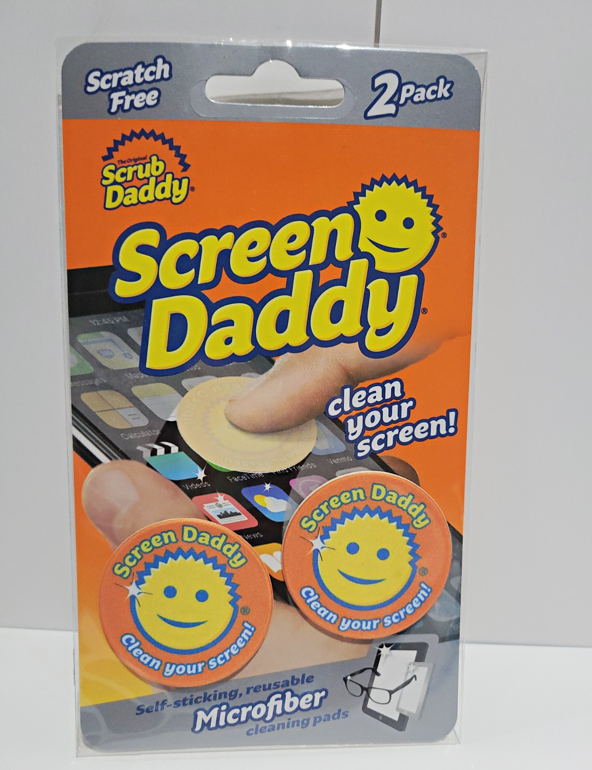 Scrub Daddy Screen Daddy Microfiber Screen Cleaning Pads, Self-Sticking 2 Pack