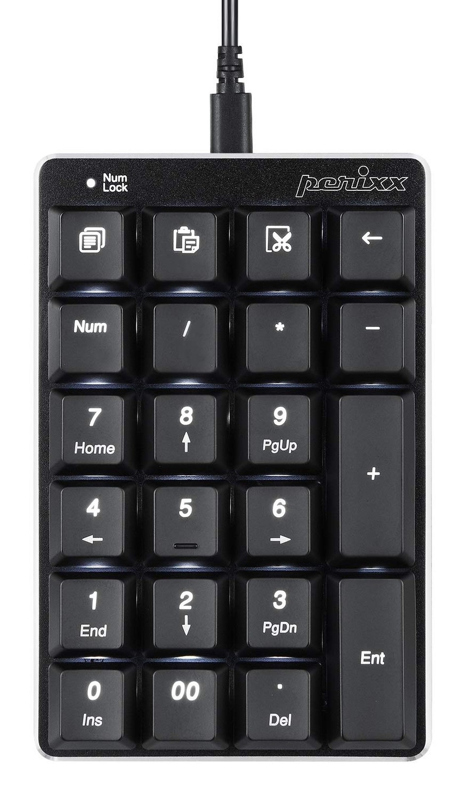 Perixx PERIPAD-303B, Backlit Mechanical Numeric Keypad - USB - Office Shortcu...