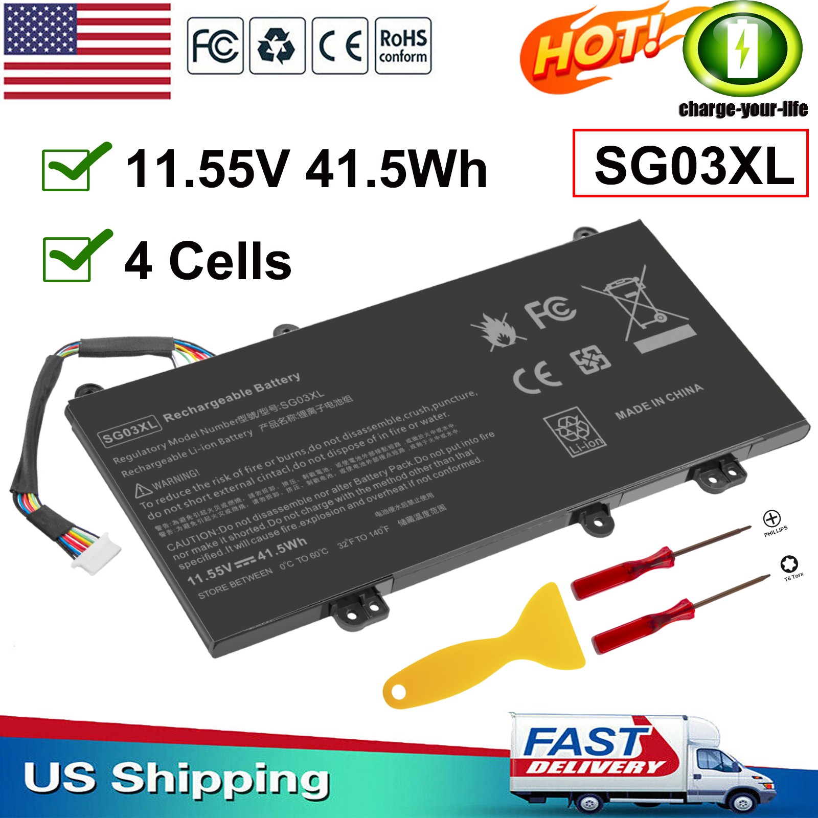 SG03XL 849314-850 Battery for HP Envy M7 Series Notebook M7-u109dx M7-u009dx US