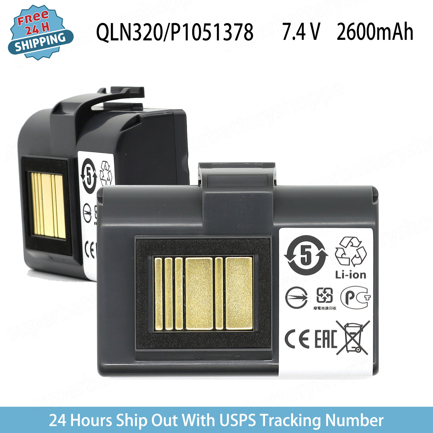 Battery P1051378 For Zebra Printer BTRY-MPP-34MA1-01 BTRY-MPP-34MAHC1-01 QLN320
