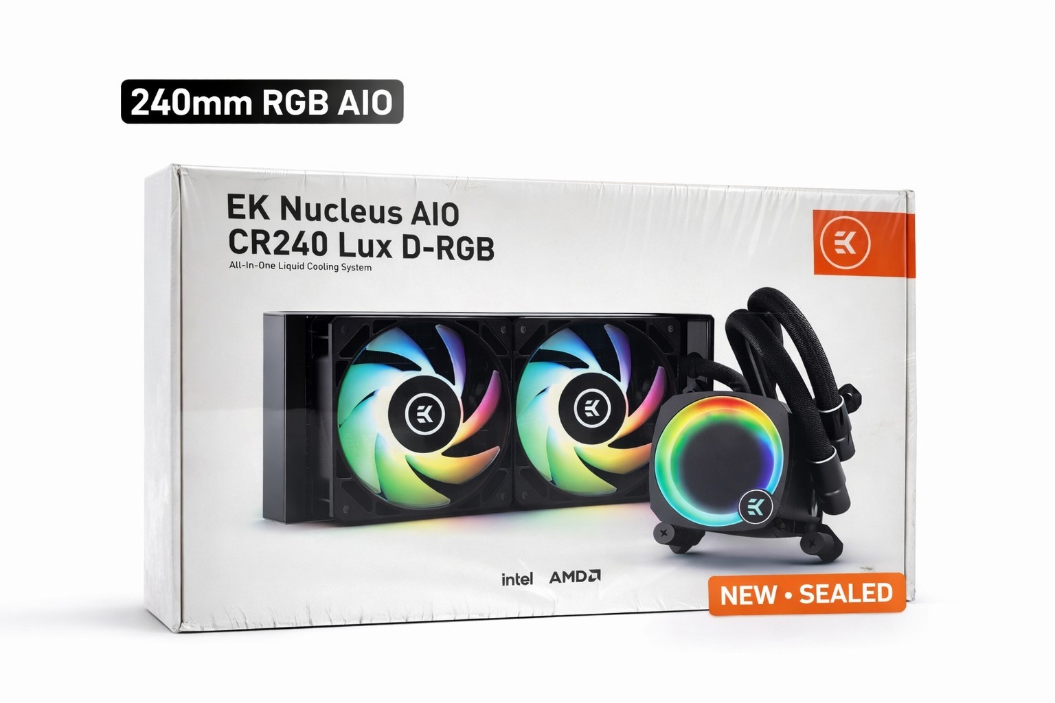 EK Nucleus CR240 Lux D-RGB 240mm AIO CPU Liquid Cooler Intel AMD NEW