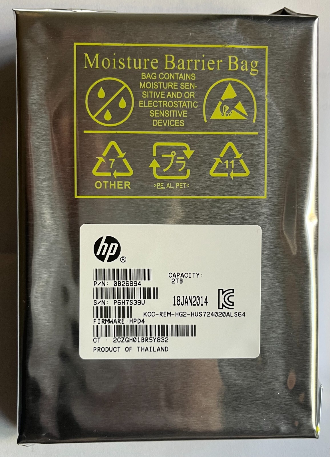 HPE 2TB MB2000FCZGH 698695-001 HUS724020ALS64 0B26894 7.2K SAS 6Gbps 3.5" LFF HP