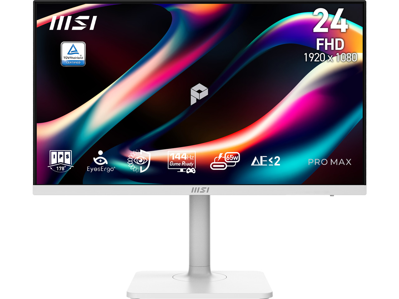 MSI 24 inch Full HD 144Hz IPS Adaptive Sync 1ms USB-C White Computer Monitor wit