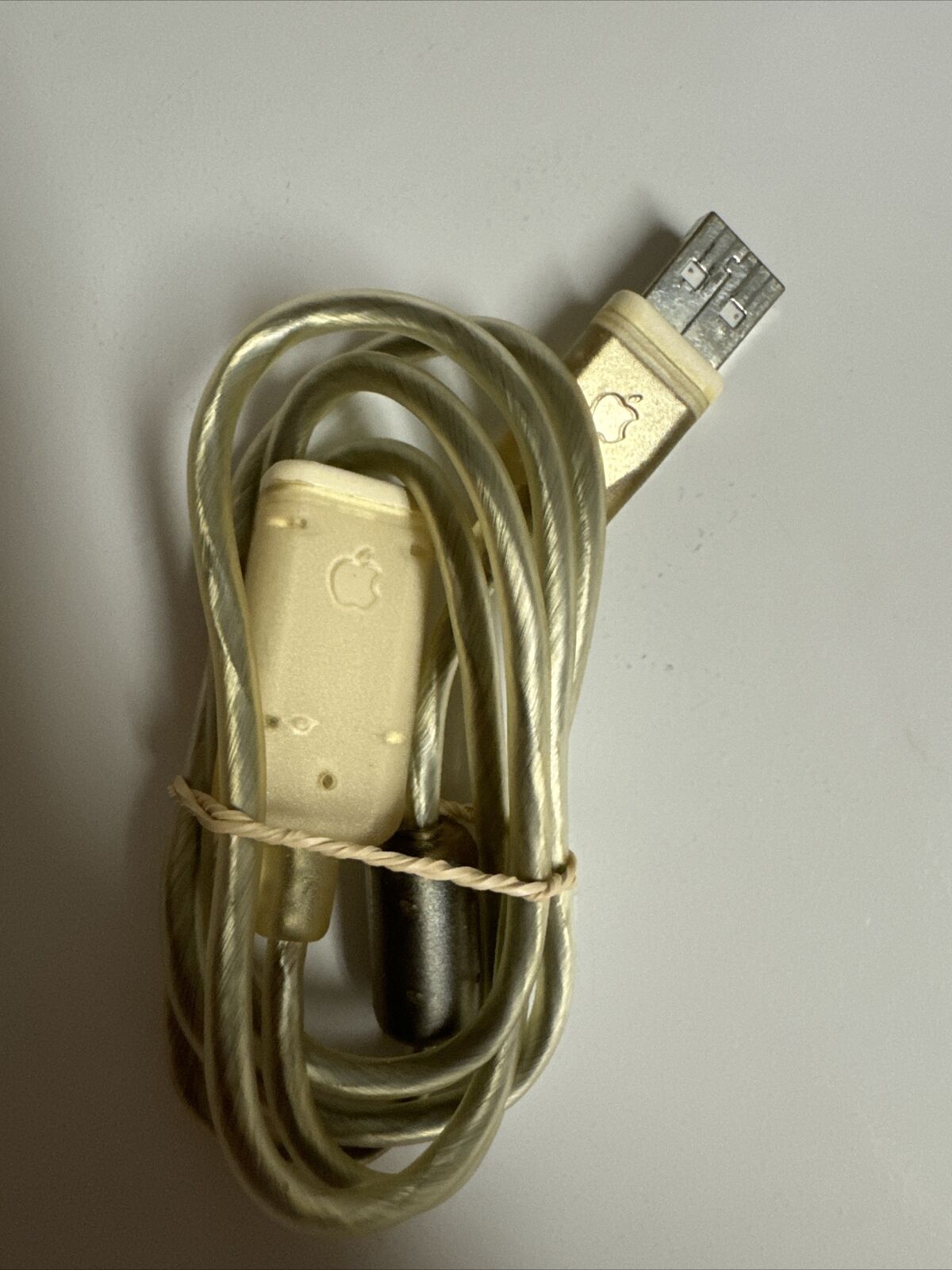 Vintage USB Extension Cable OEM Apple Logo Clear  VTG 3 Feet