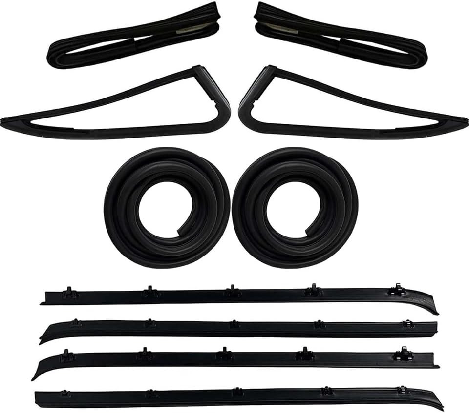Front Door Window & Vent Glass Weatherstrip Seal Kit – 1-Piece Design – Compatib