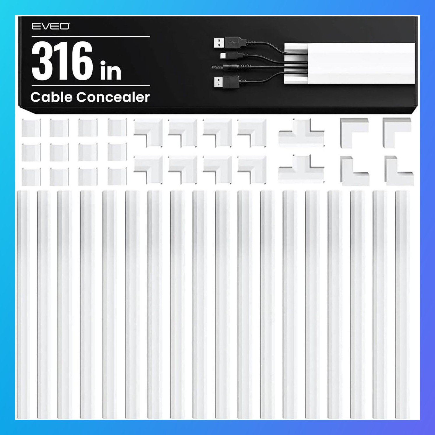 Cable Hider Wall 306 in Cable Raceway Cord Hider