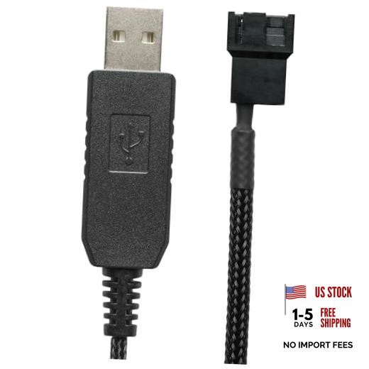CRJ 12V Step-Up USB Fan Power Adapter Cable - 24-inch 24 inch (60cm) Single Fan