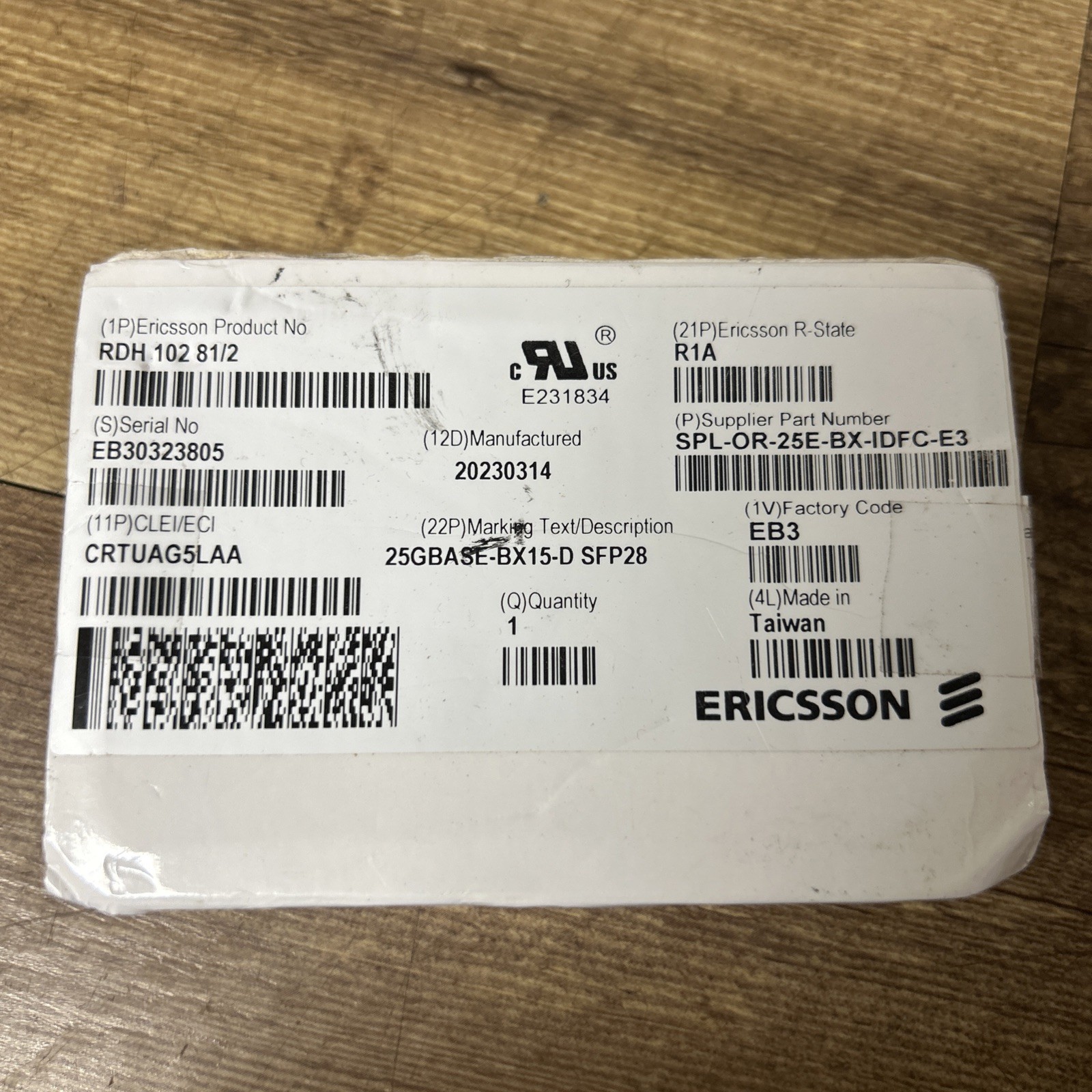 Ericsson RDH 102 81/2 25GBASE-BX-15-D SFP28 NIB 