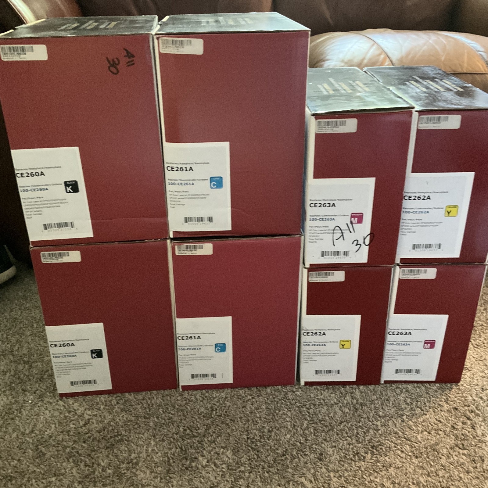 8PK CE260A (647A) CE261A CE262A CE263A COMPATIBLE Toner Lot 8 - 2 full set CMYK