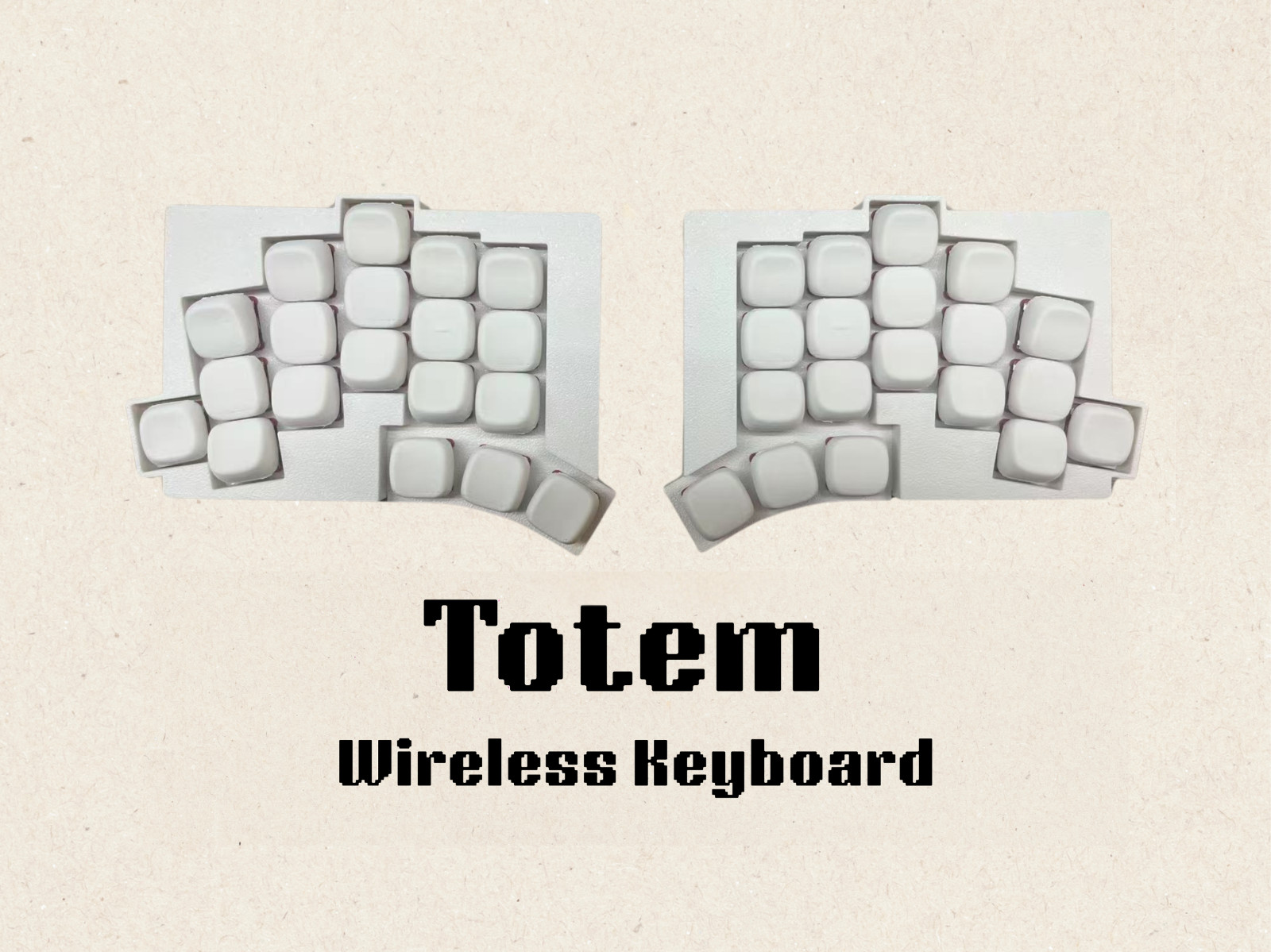 Totem Split Keyboard Ready to Use, Low Profile Wireless, Hotswap Choc Switch ZMK