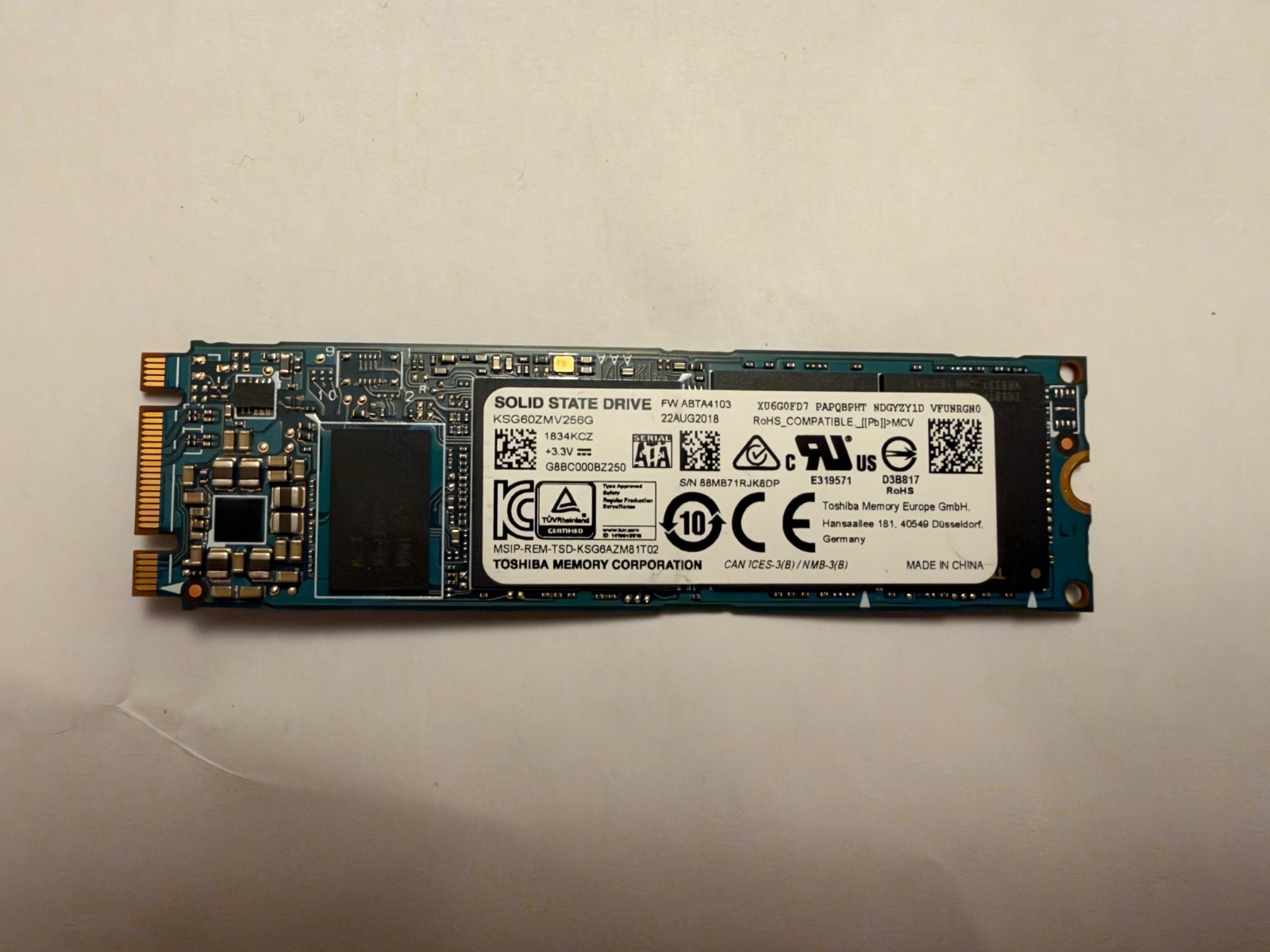 LOT OF 11 TOSHIBA KSG60ZMV256G 256GB  M.2  SSD