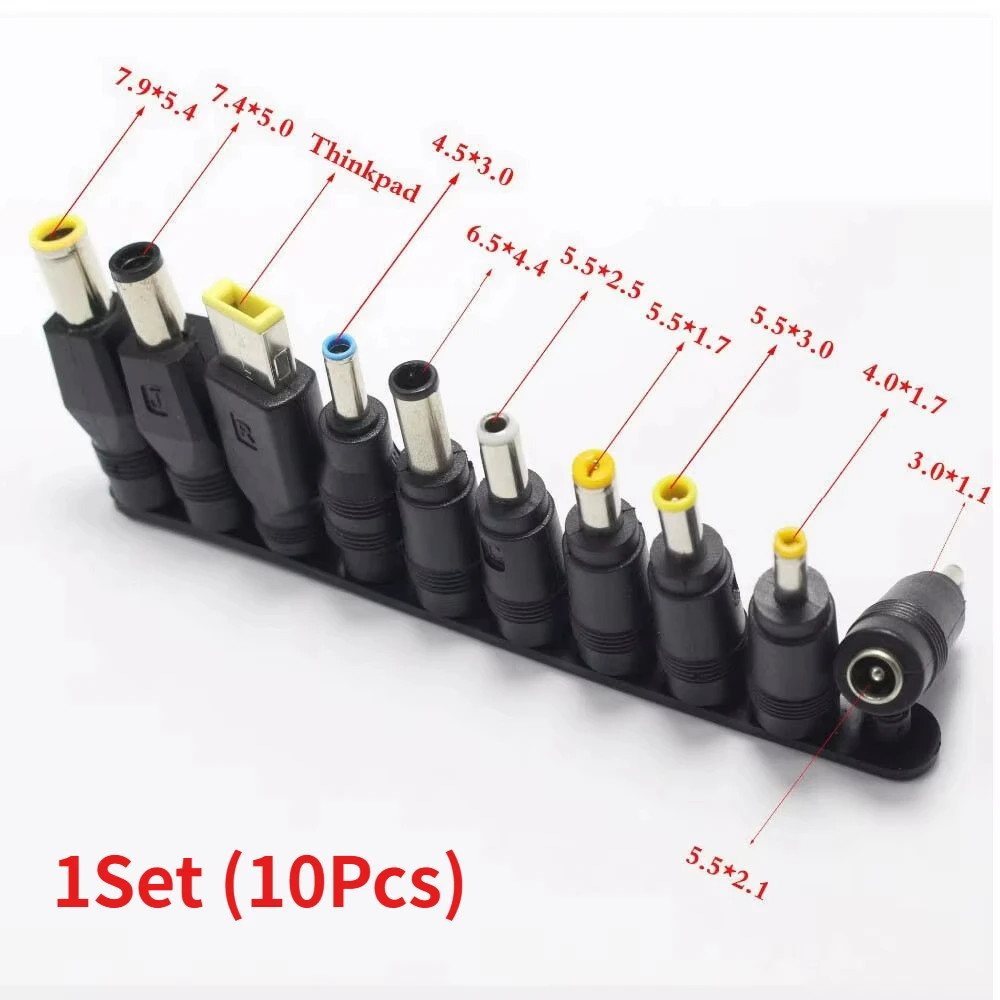10PCS Universal DC Power Jack Kit 5.5x2.5/6.3x4.4/4x1.7mm AC/DC Adapter Plugs