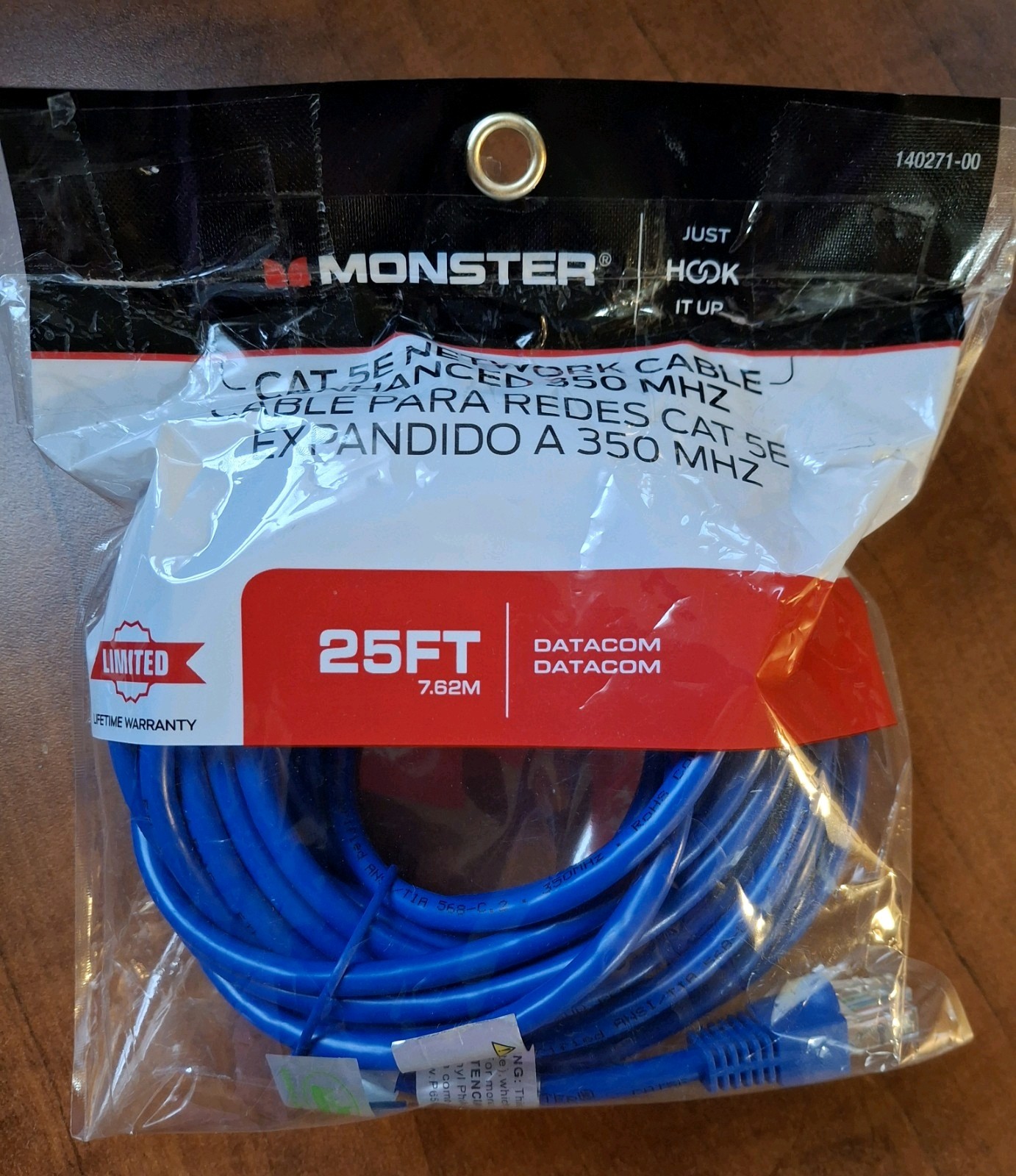 Monster 140271-00 Just Hook It Up CAT 5E Network Cable 25' Enhanced 350 MHZ