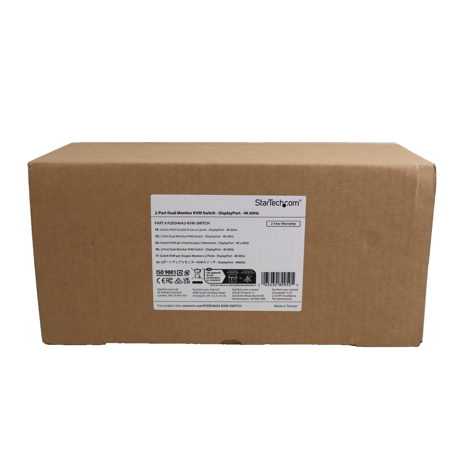 StarTech.com 2-Port Dual-Monitor DisplayPort KVM Switch 4K, P2DD46A2-KVM-SWITCH