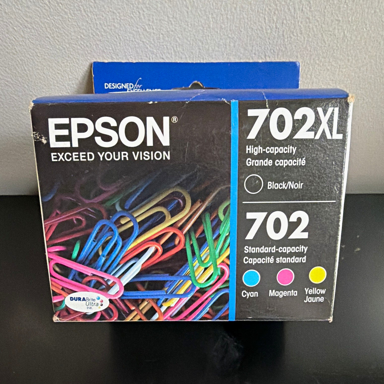 Epson 702XL Ink Cartridge Combo Pack T702XL-BCS Black Cyan Magenta Yellow