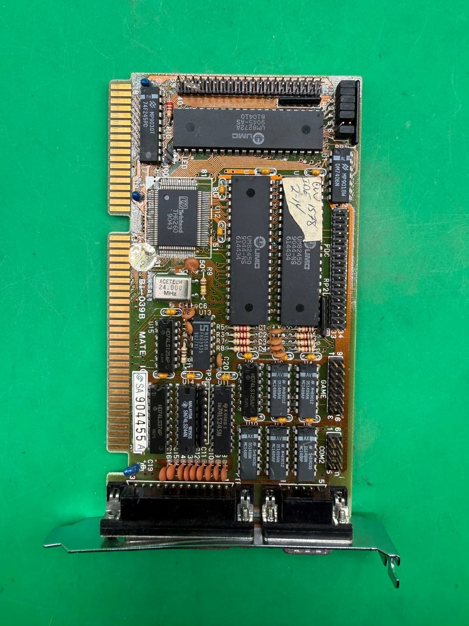 Vintage ISA Multi I/O Controller Card IDE Floppy Serial Parallel Gameport TC