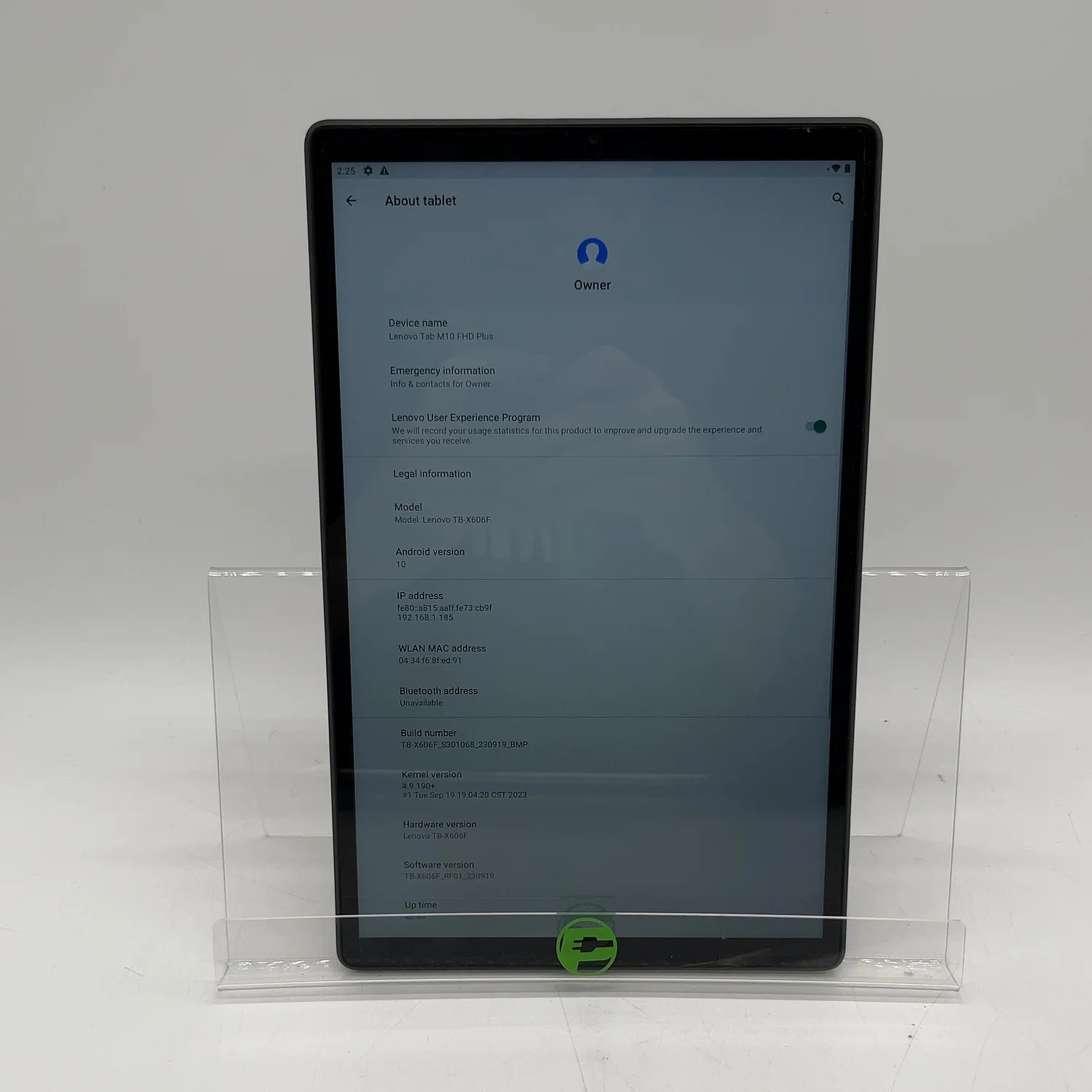 WiFi Only Lenovo Tab M10 FHD Plus 64GB Black TB-X606F