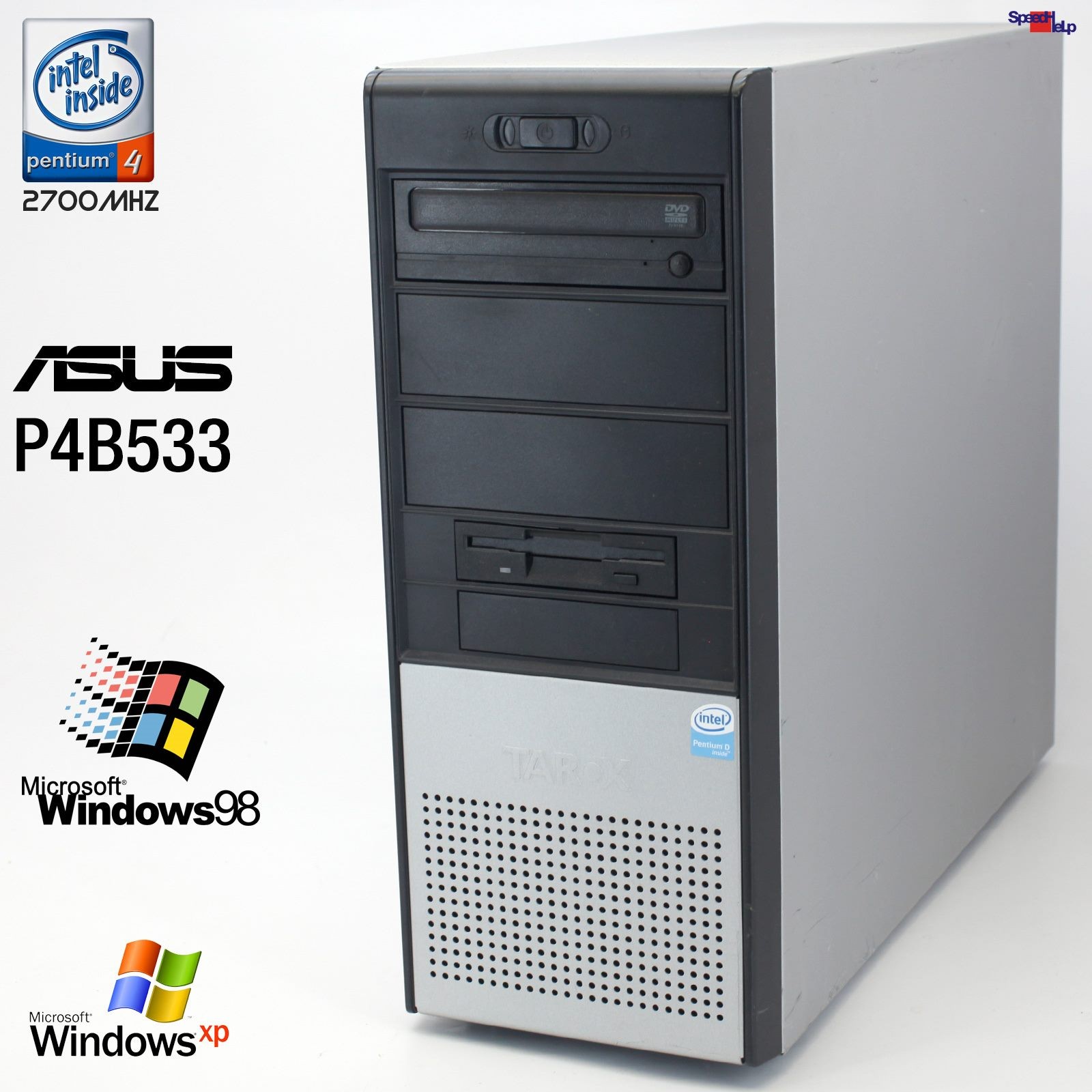 ASUS P4B533 PC Pentium 4 2.7GHz 512MB LPT COM Sound LAN Windows 98 SE