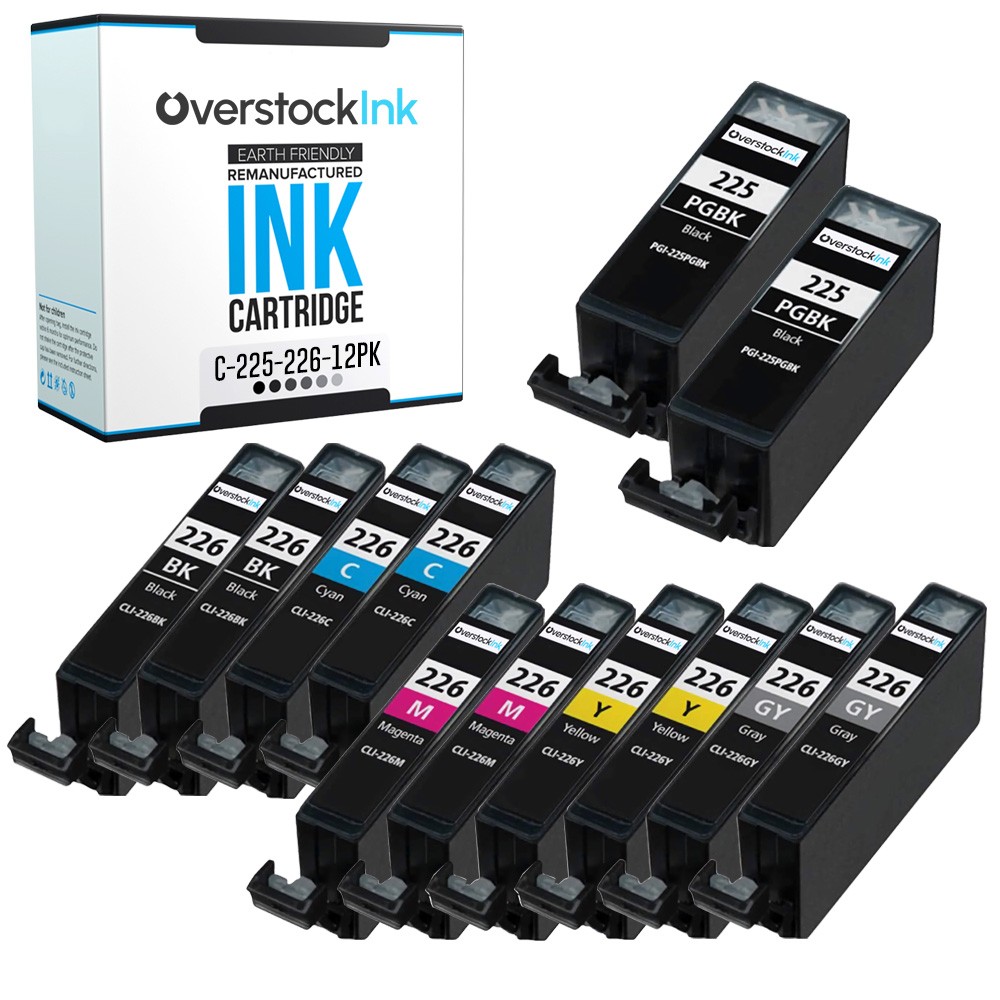 12Pack Compatible OSI PGI-225 CLI-226 Ink Cartridges for Canon PIXMA MX712 MX882