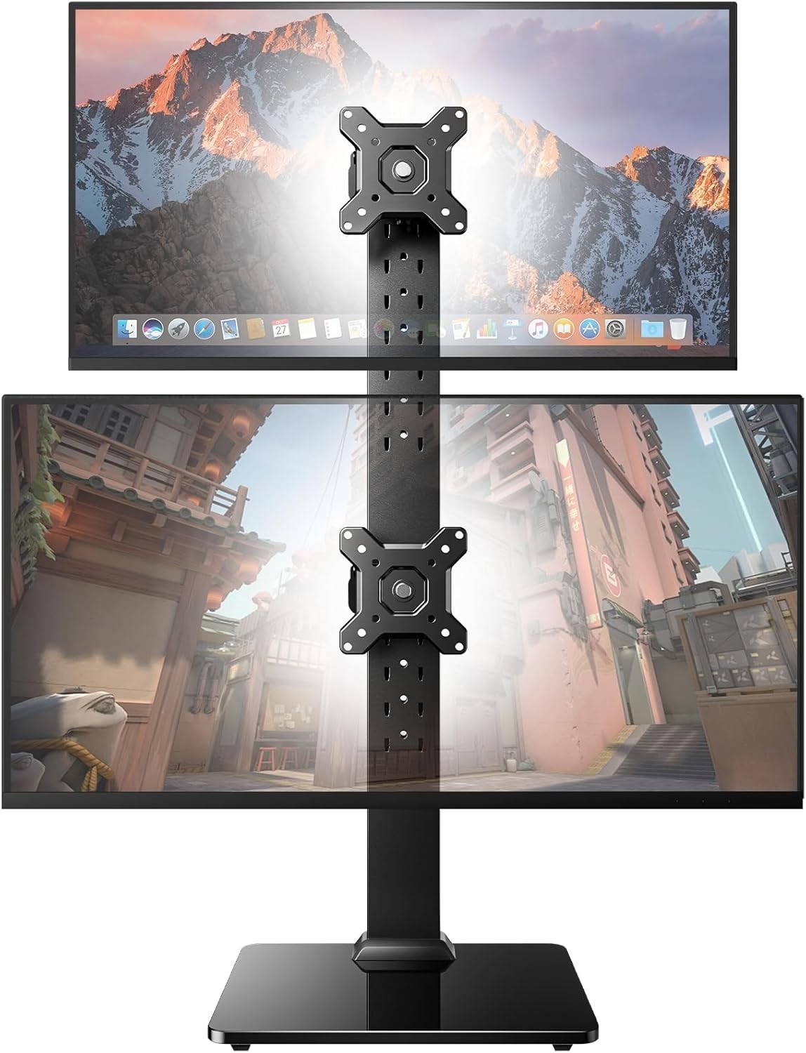 Dual Monitor Stand for 13 to 34 Inch, Max Load 44 lbs, Vertical Monitor Mount...