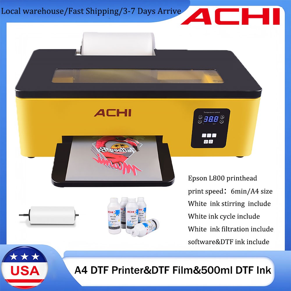 A4 DTF L800 Printer T-Shirt Printer Flatbed Inkjet Printer & 5x500ml DTF Ink