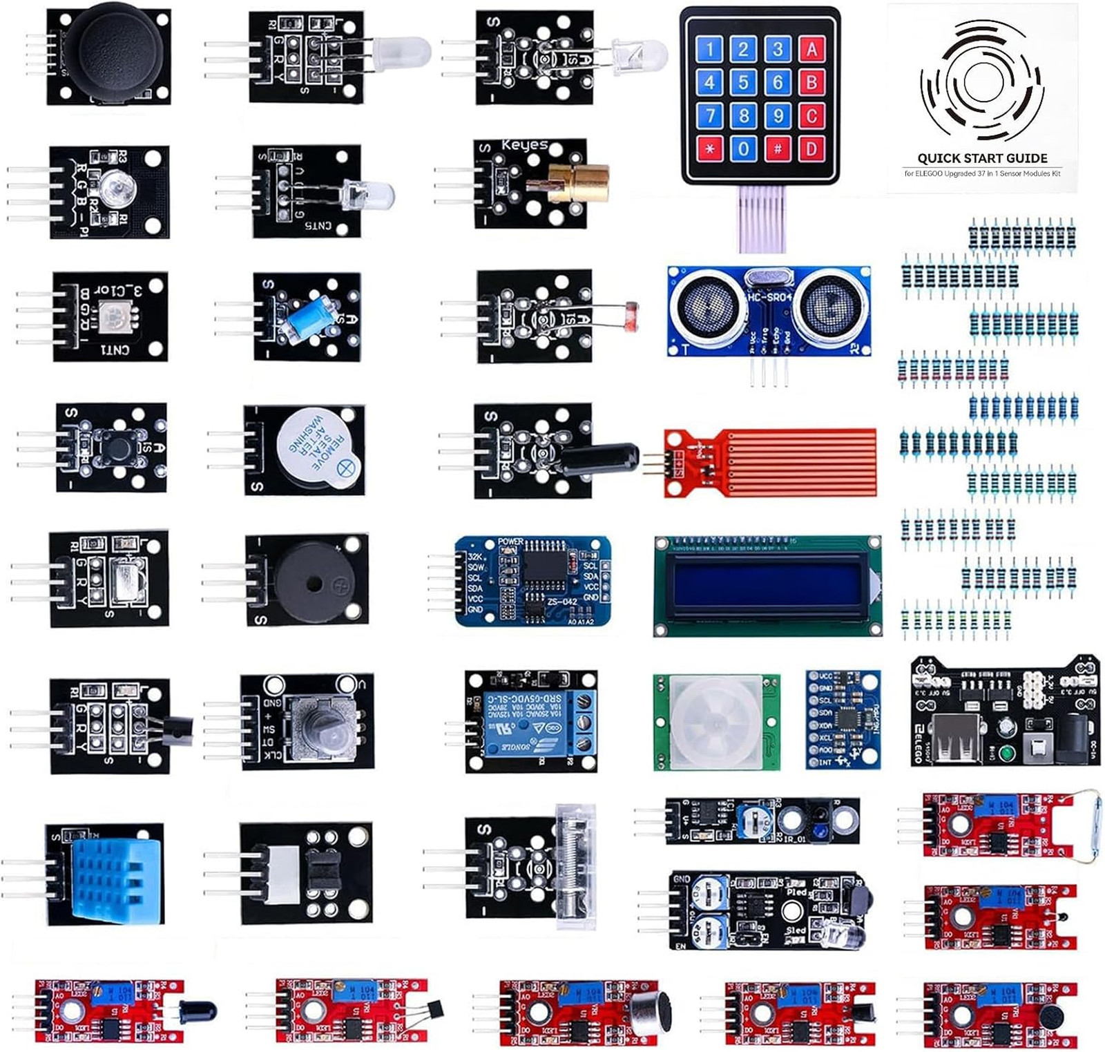 37-in-1 Sensor Modules Kit with Tutorial Compatible with Arduino UNO MEGA Nano