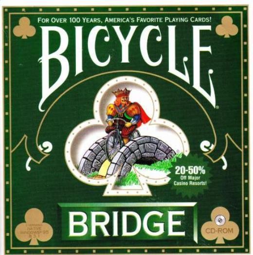 Bicycle Bridge 97 PC CD learn computer bidding card game Duplicate Rubber types
